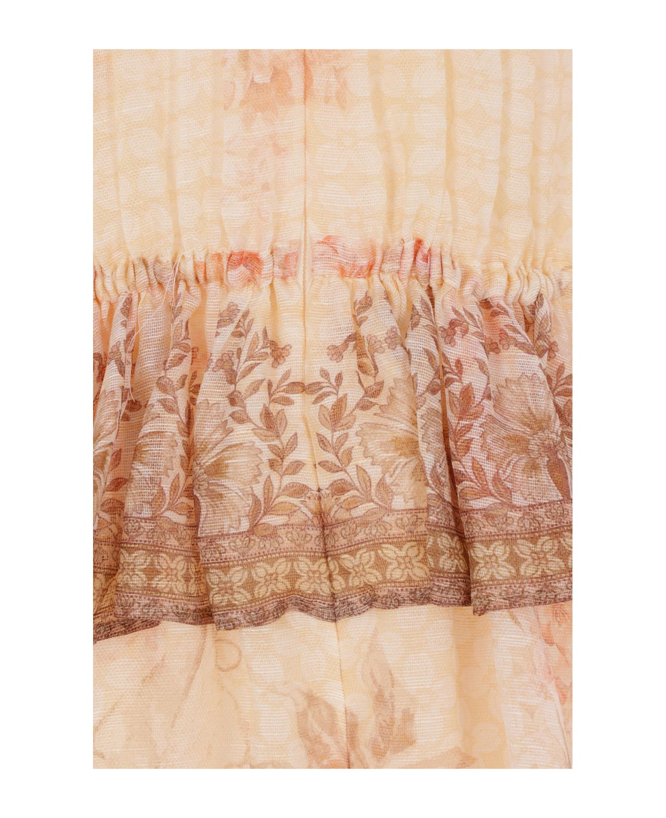Zimmermann Illuminate Midi Dress In Linen And Silk - PINK