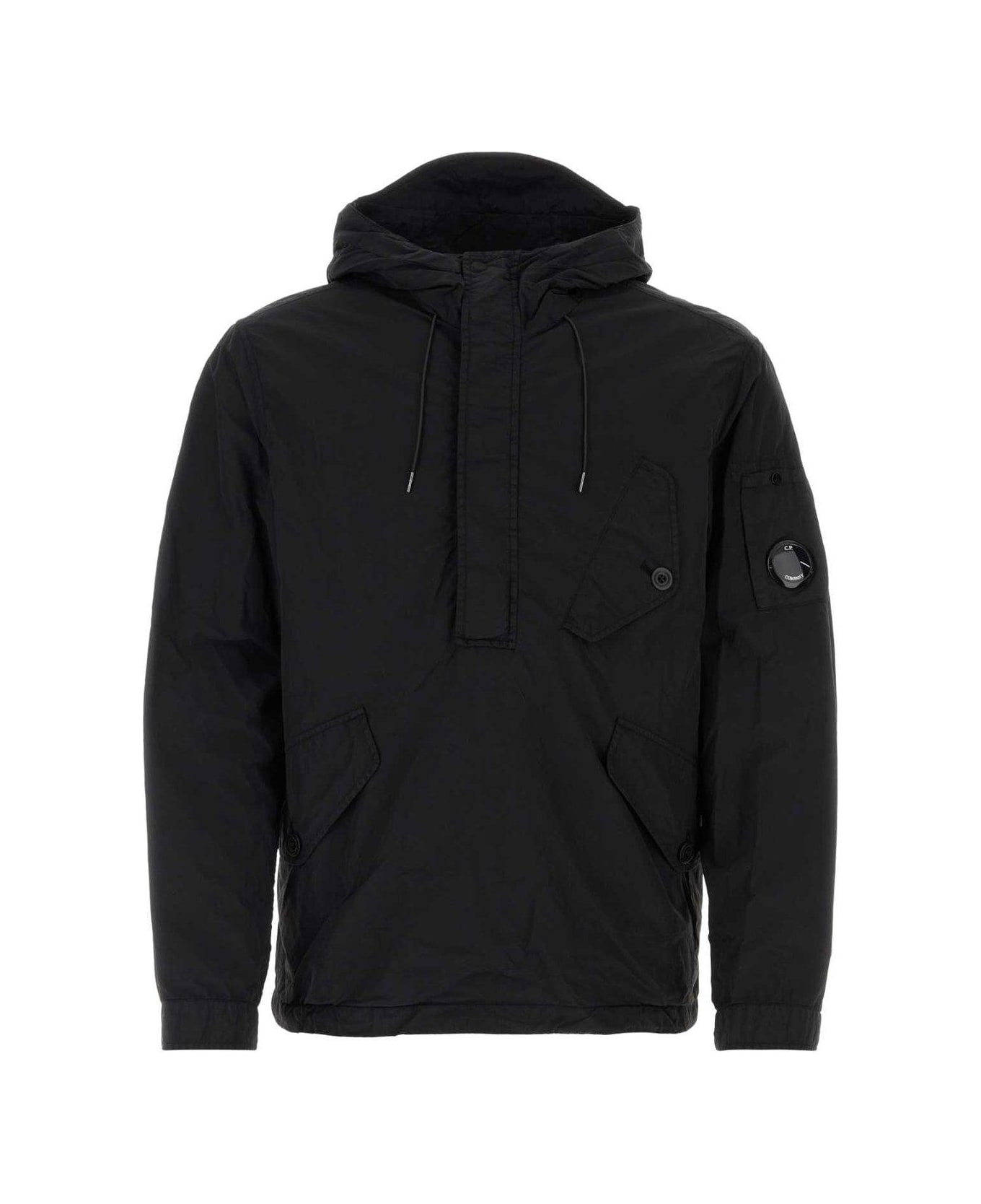 C.P. Company Drawstring Hooded Jacket - Black