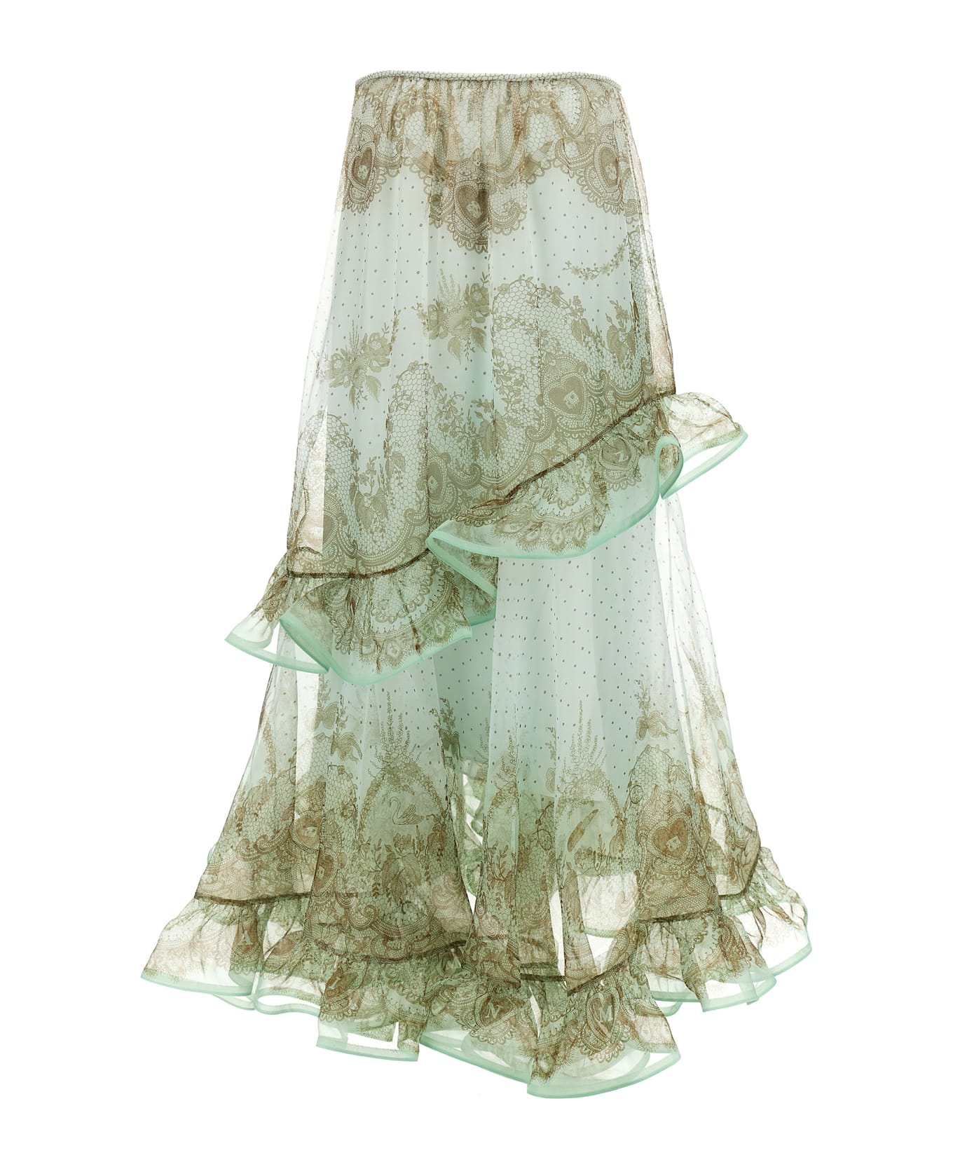 Zimmermann 
crush Flutter Maxi
 Skirt - Green