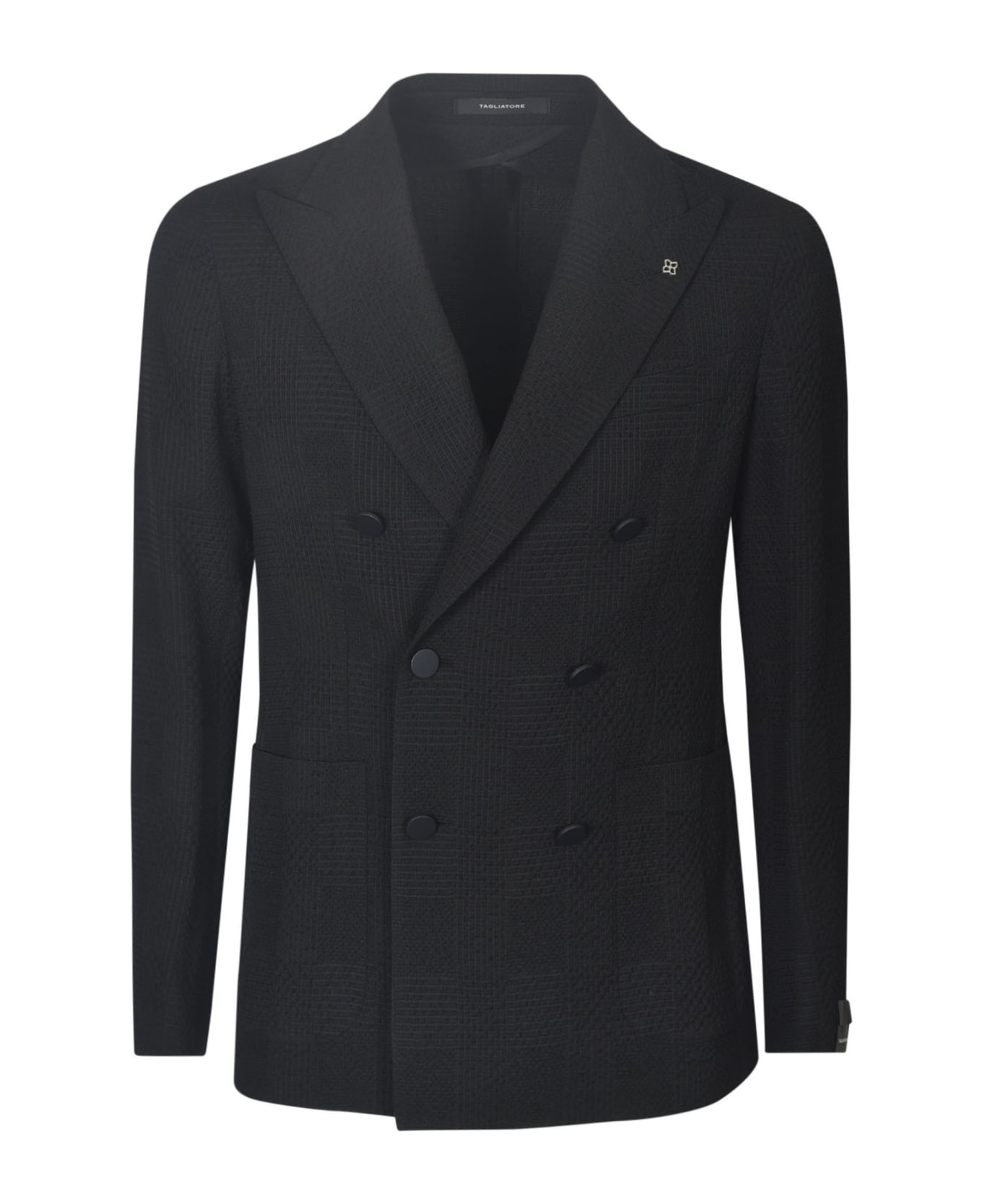 Tagliatore Check Pattern Double-breasted Dinner Jacket - Black ジャケット