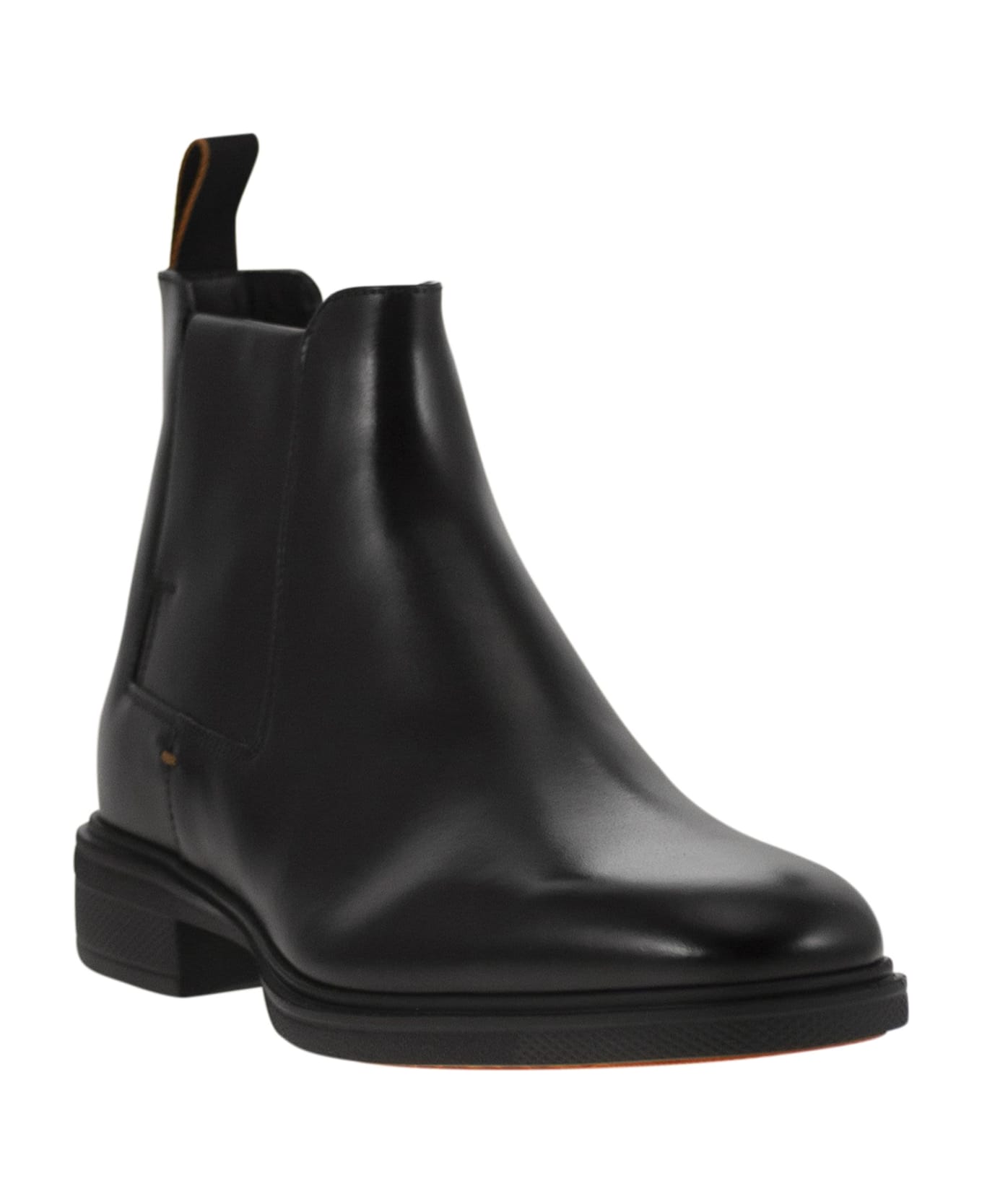 Santoni Beatles Black Leather - Black