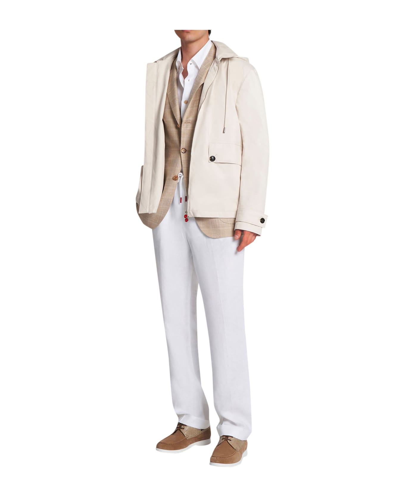 Kiton Outdoor Jacket Polyester - WHITE