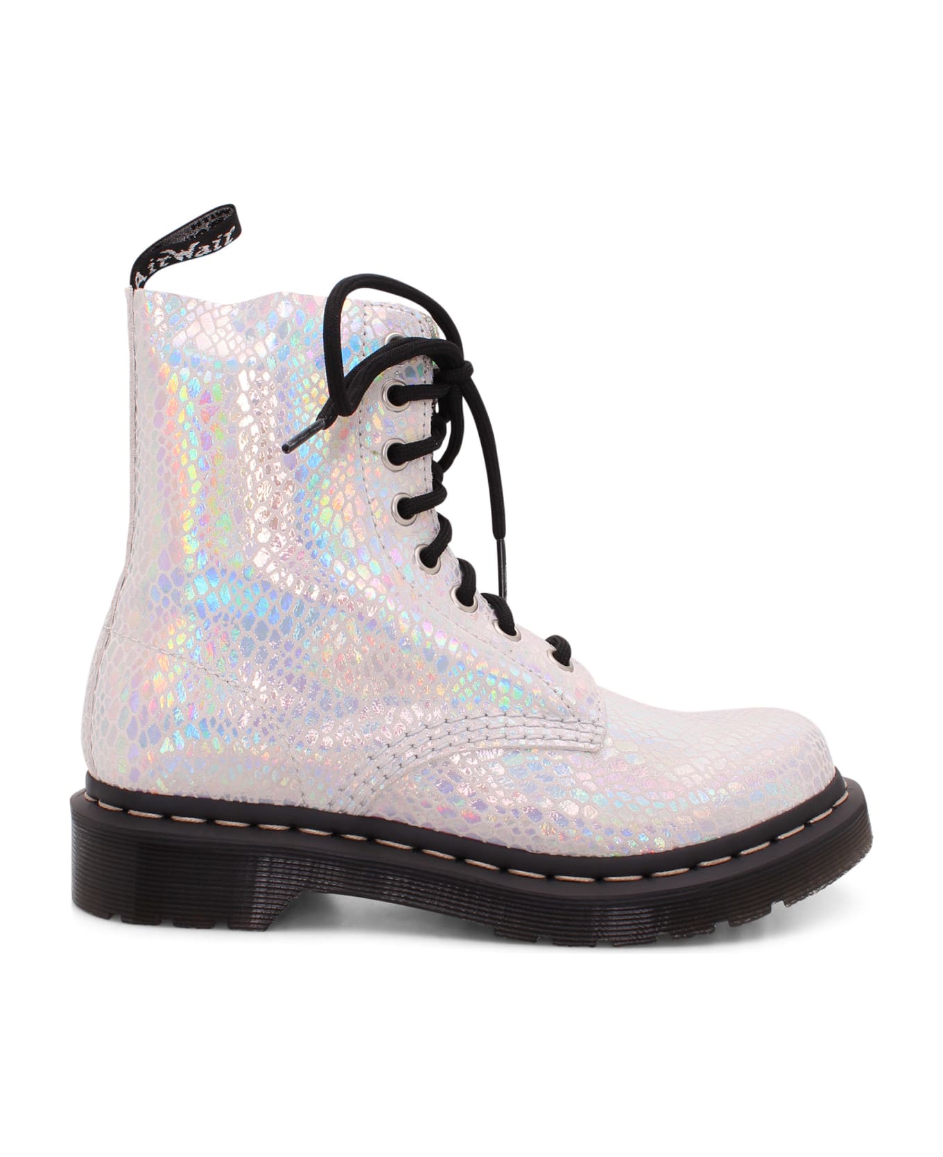 Dr. Martens Leather Boots - Metallic White