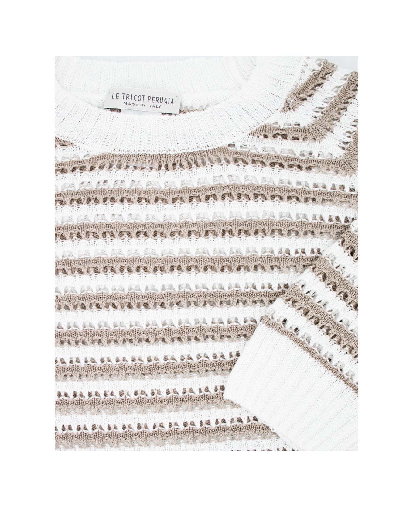 Le Tricot Perugia Sweater - WHITE_BEIGE ニットウェア