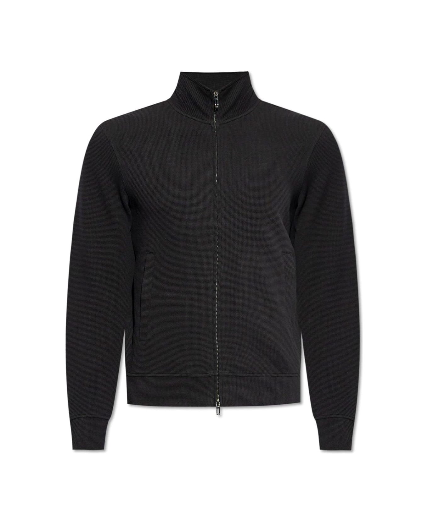 Emporio Armani Zip-up High Neck Sweatshirt - Blue