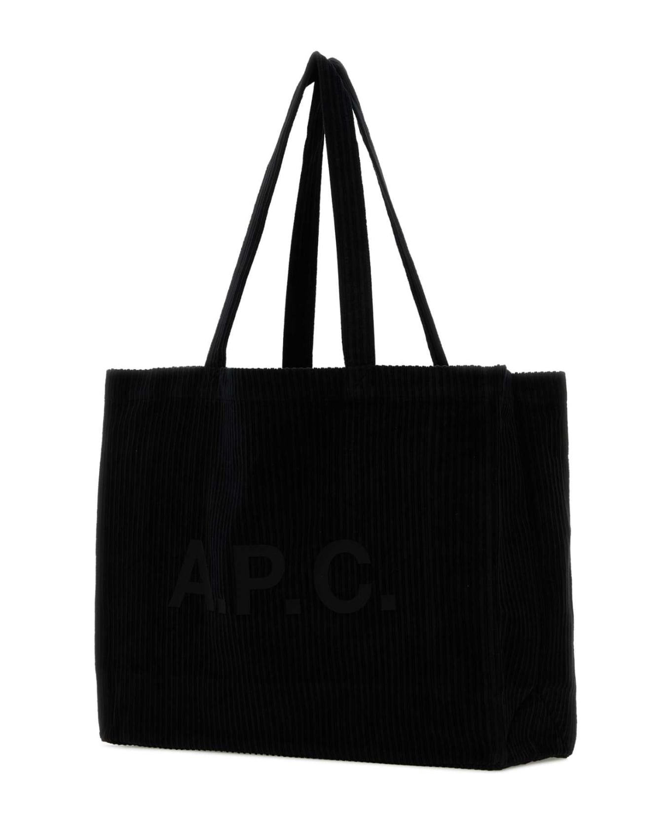 A.P.C. Black Corduroy Diane Shopping Bag - Lzz Black
