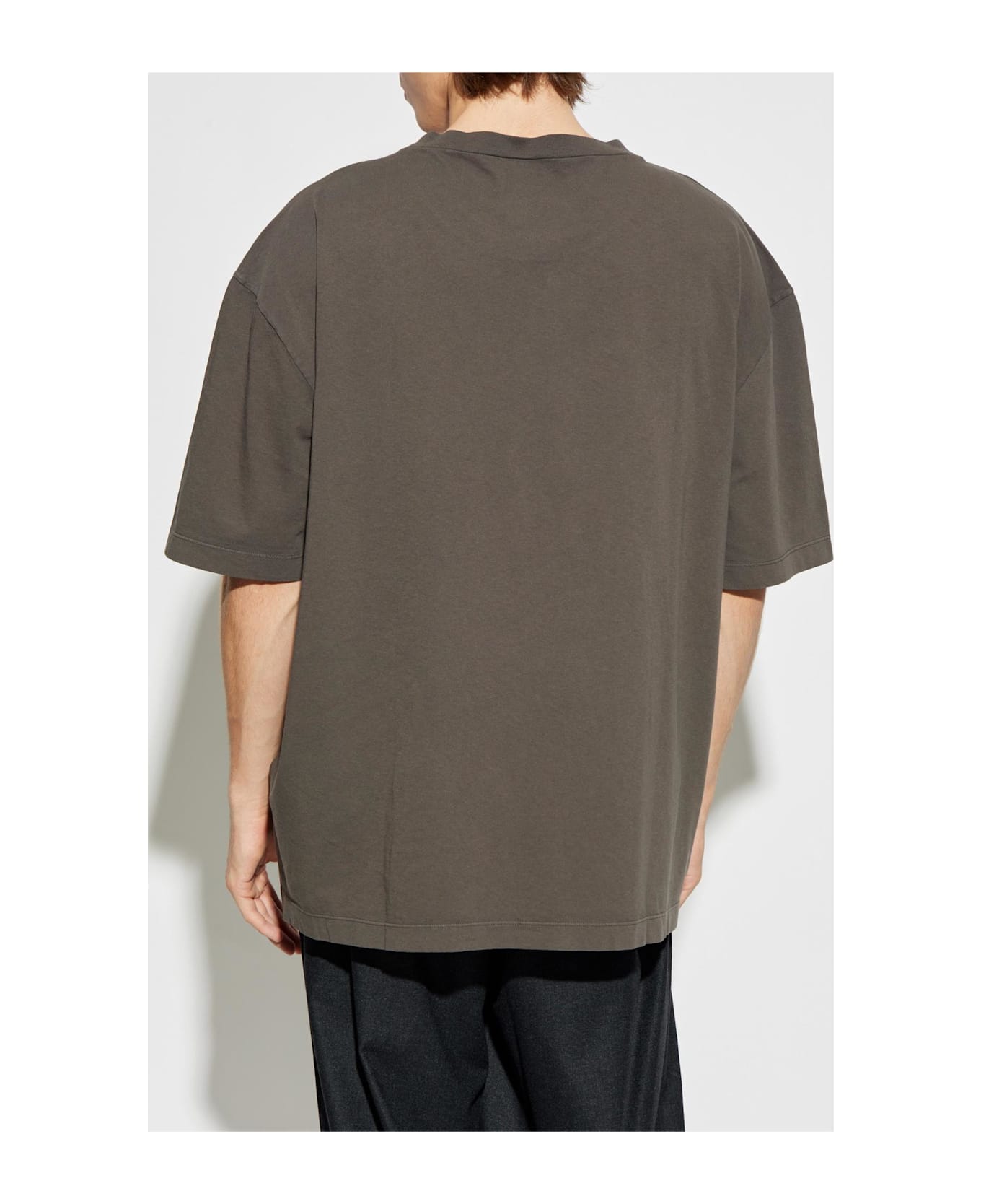 Maison Margiela T-shirt With Printed Logo - BROWN