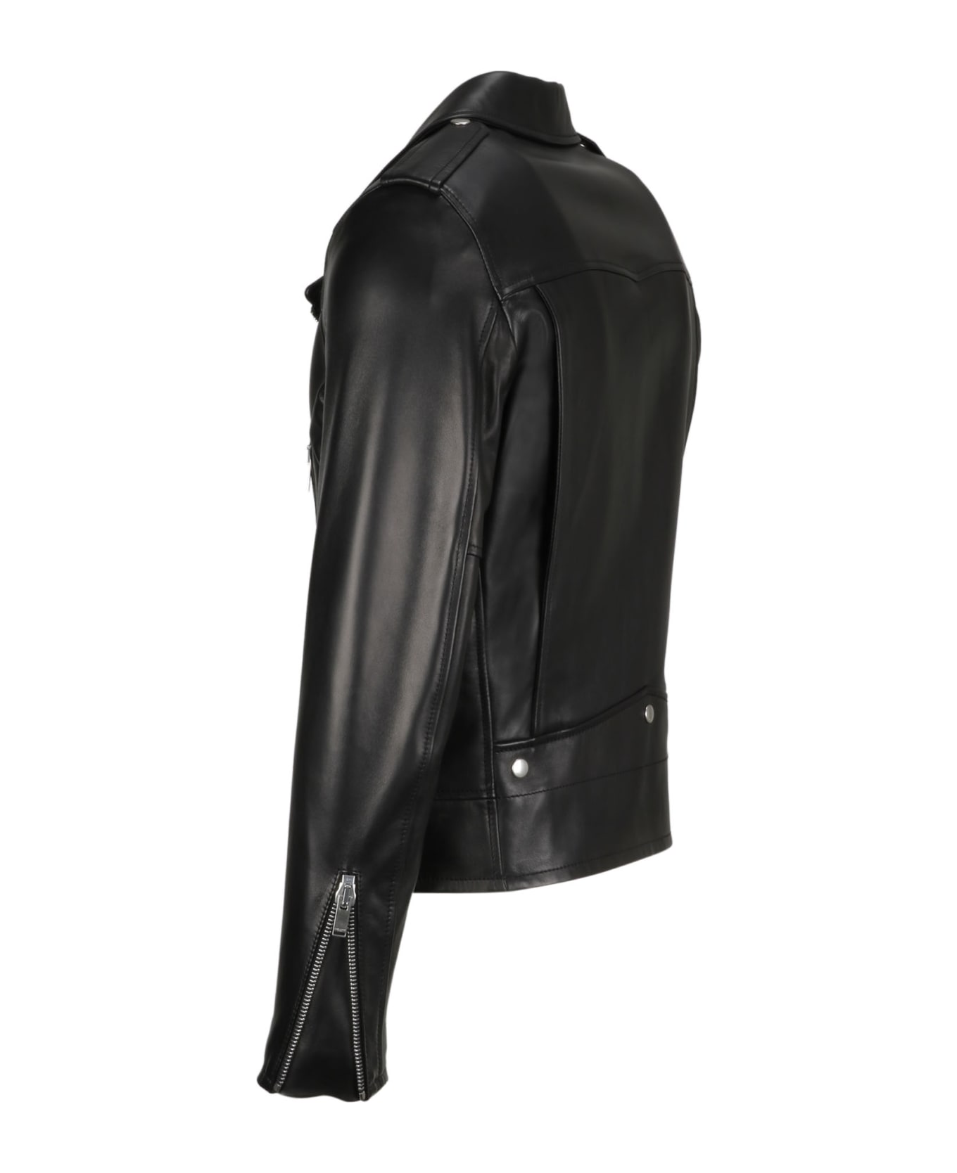 Saint Laurent Zipped Biker Jacket - Black
