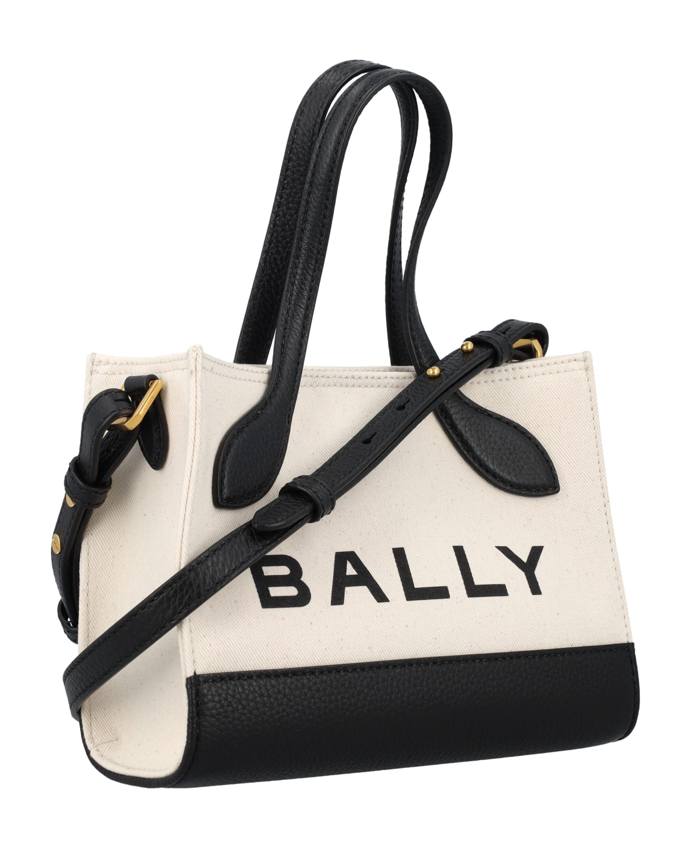Bally Bar Crossbody Bag - NATURAL/BLACK+ORO