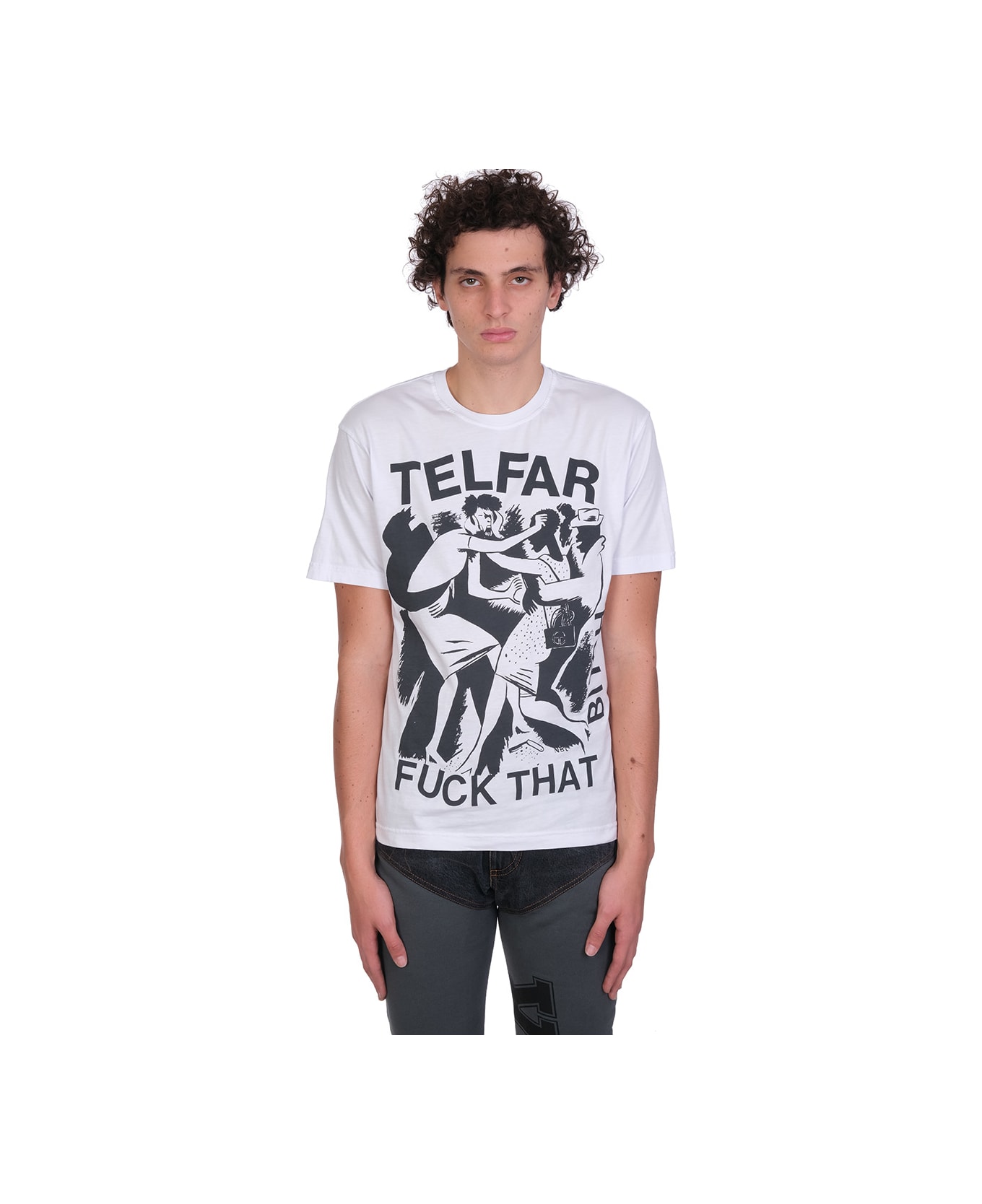Telfar Fuck That Bitch T-shirt In White Cotton - white