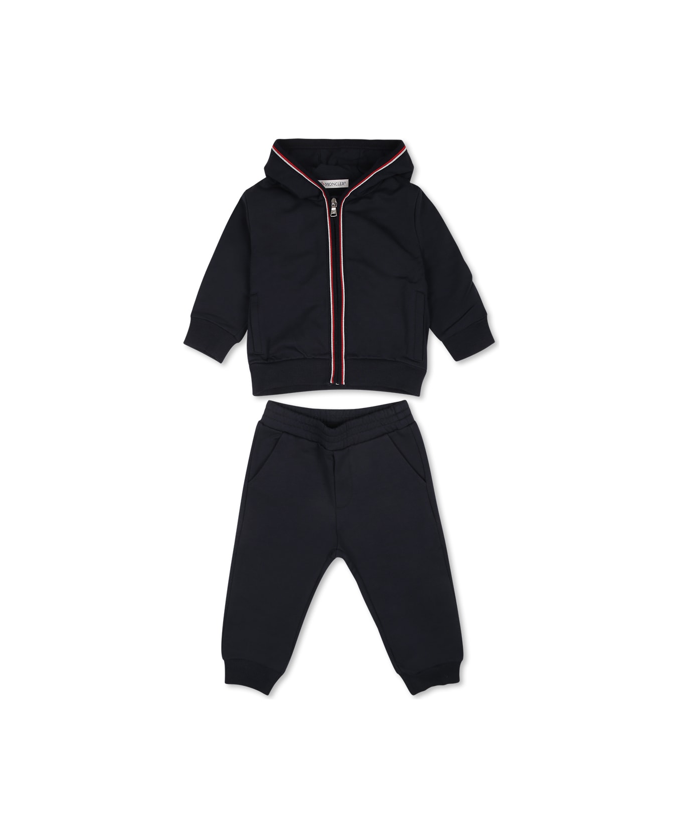 Moncler Blue Suit For Baby Boy With Logo - Blue