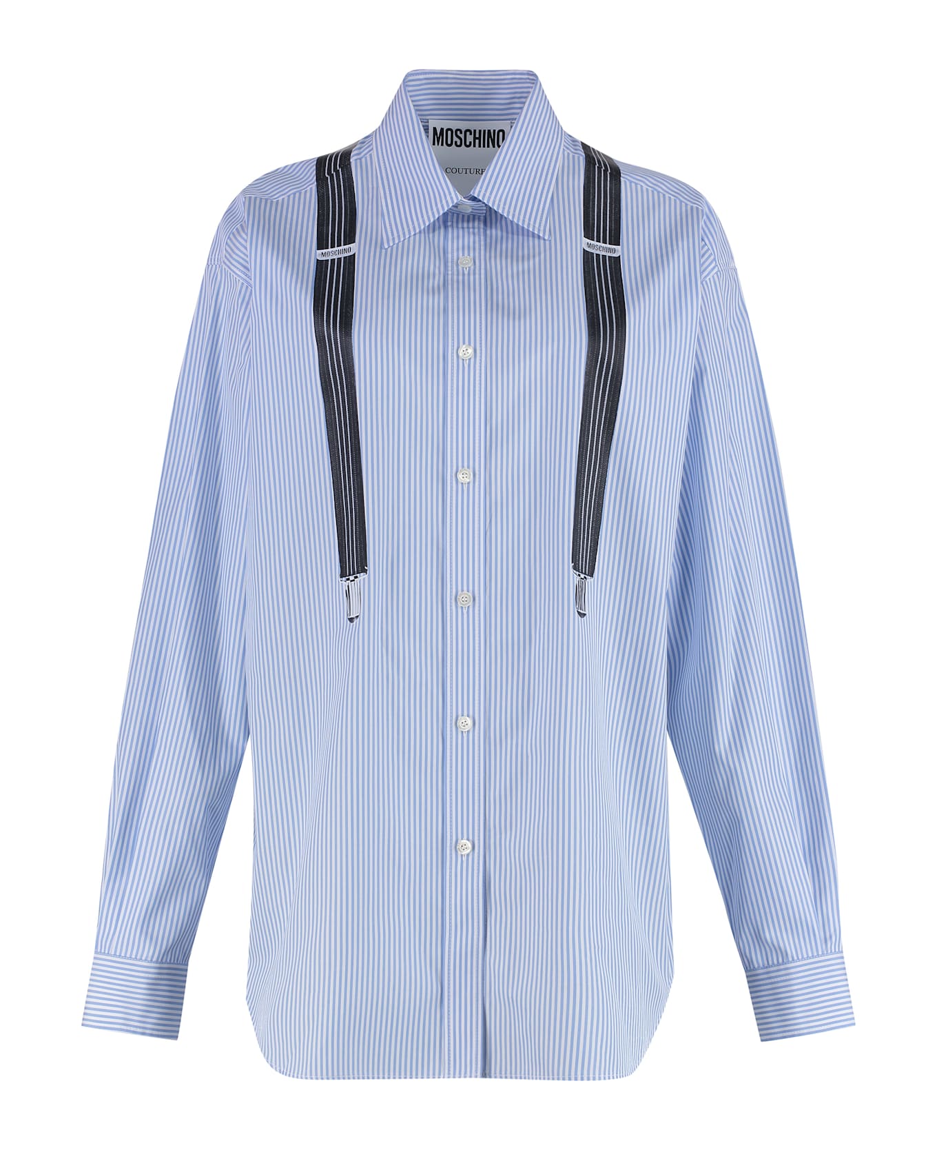 Moschino Striped Cotton Shirt - Light Blue