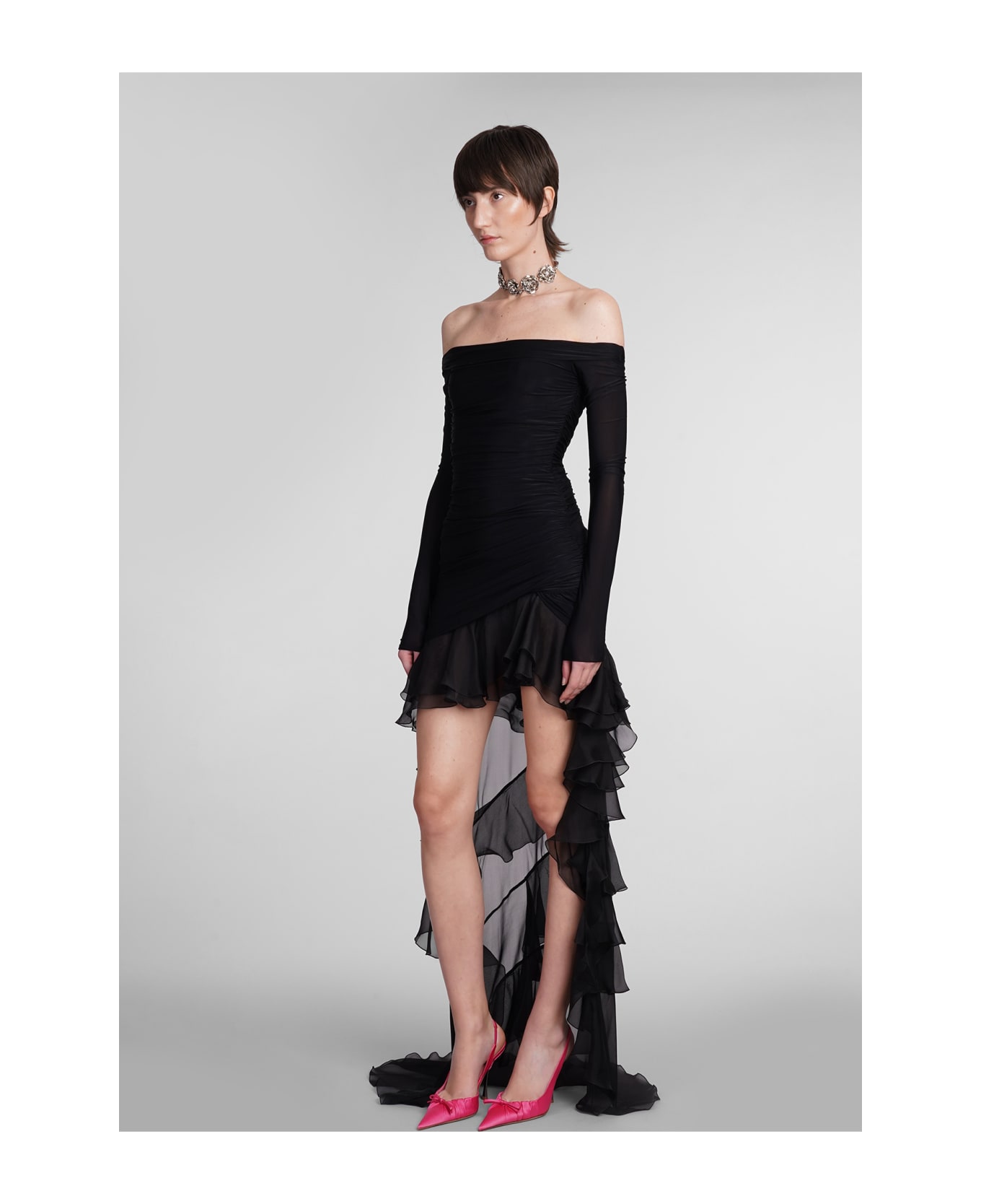 Blumarine Dress In Black Polyamide - BLACK ワンピース＆ドレス