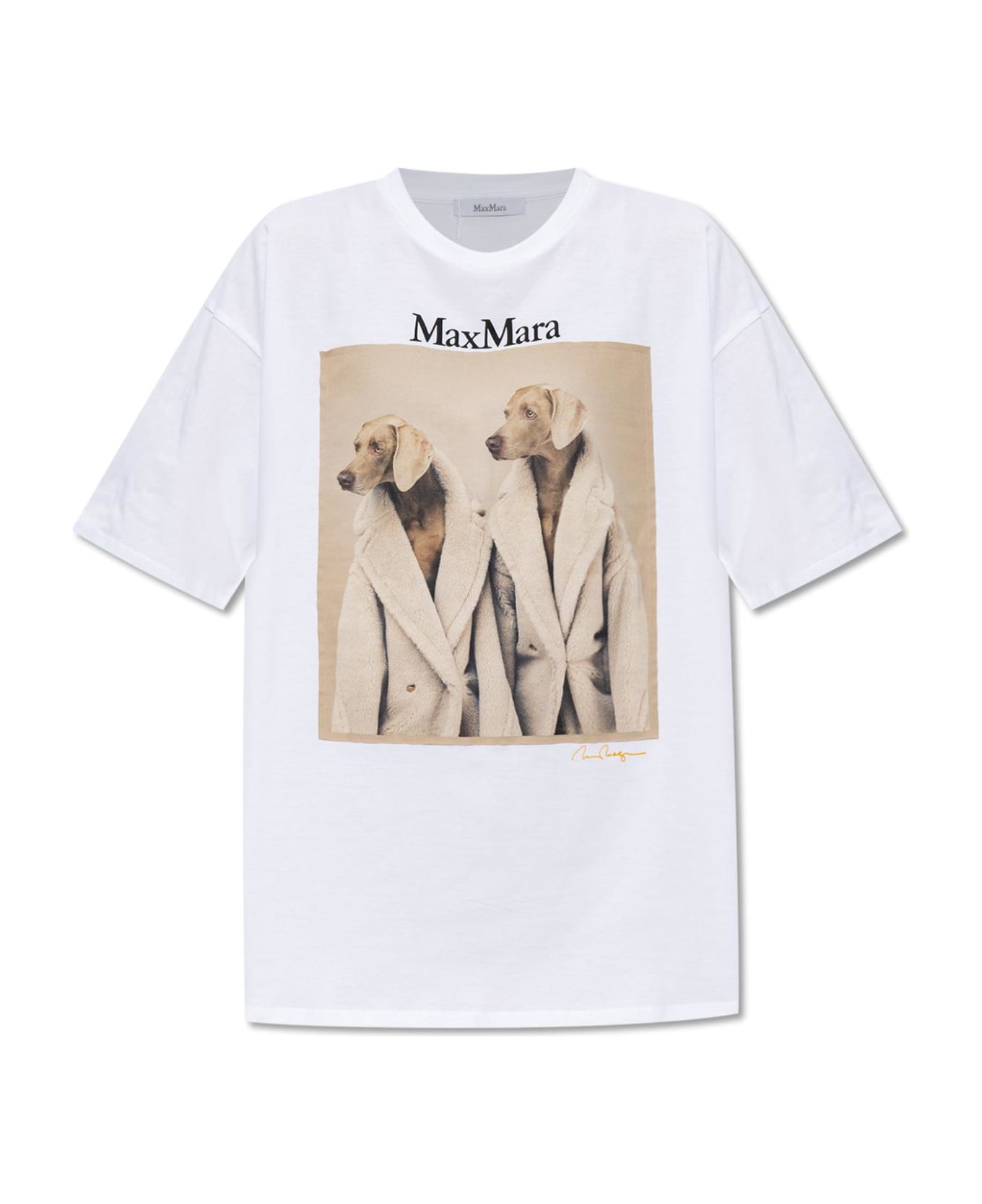 Max Mara Tacco Cotton Crew-neck T-shirt - Bianco Tシャツ