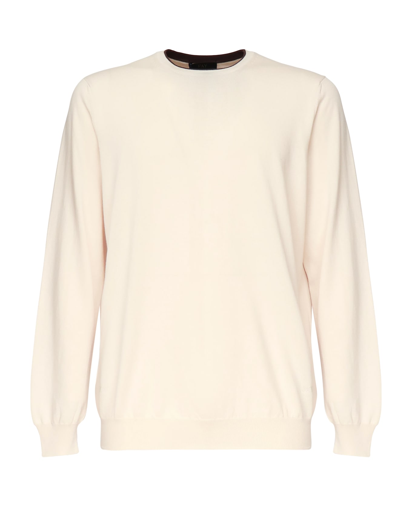 Fay Round Neck Pullover - White