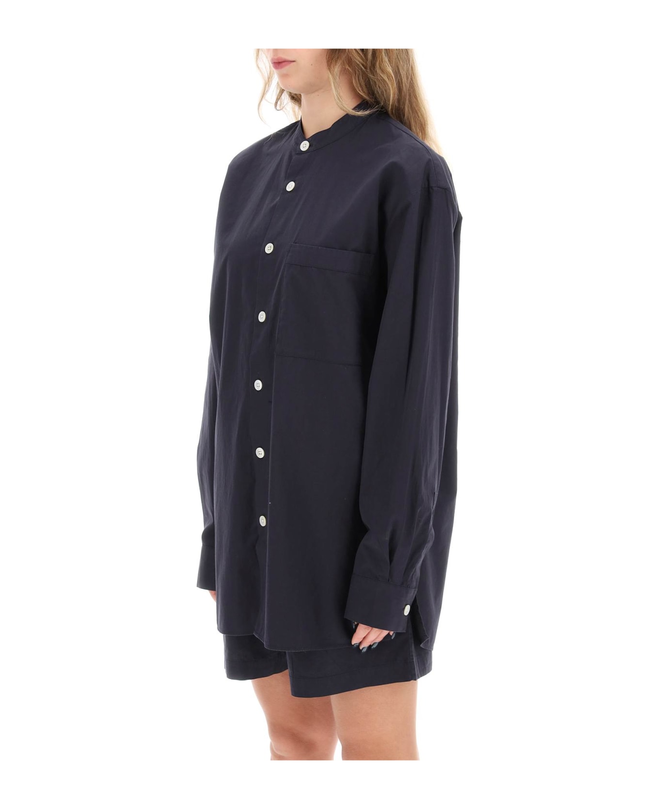 Birkenstock Organic Poplin Pajama Shirt - SLATE (Blue)
