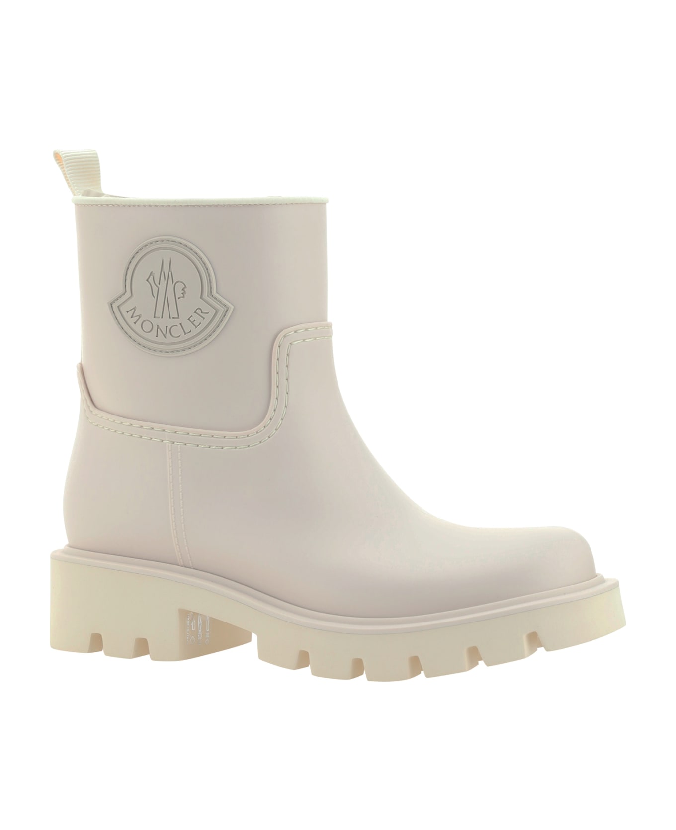 Moncler White Kicktream Rain Ankle Boots - 32