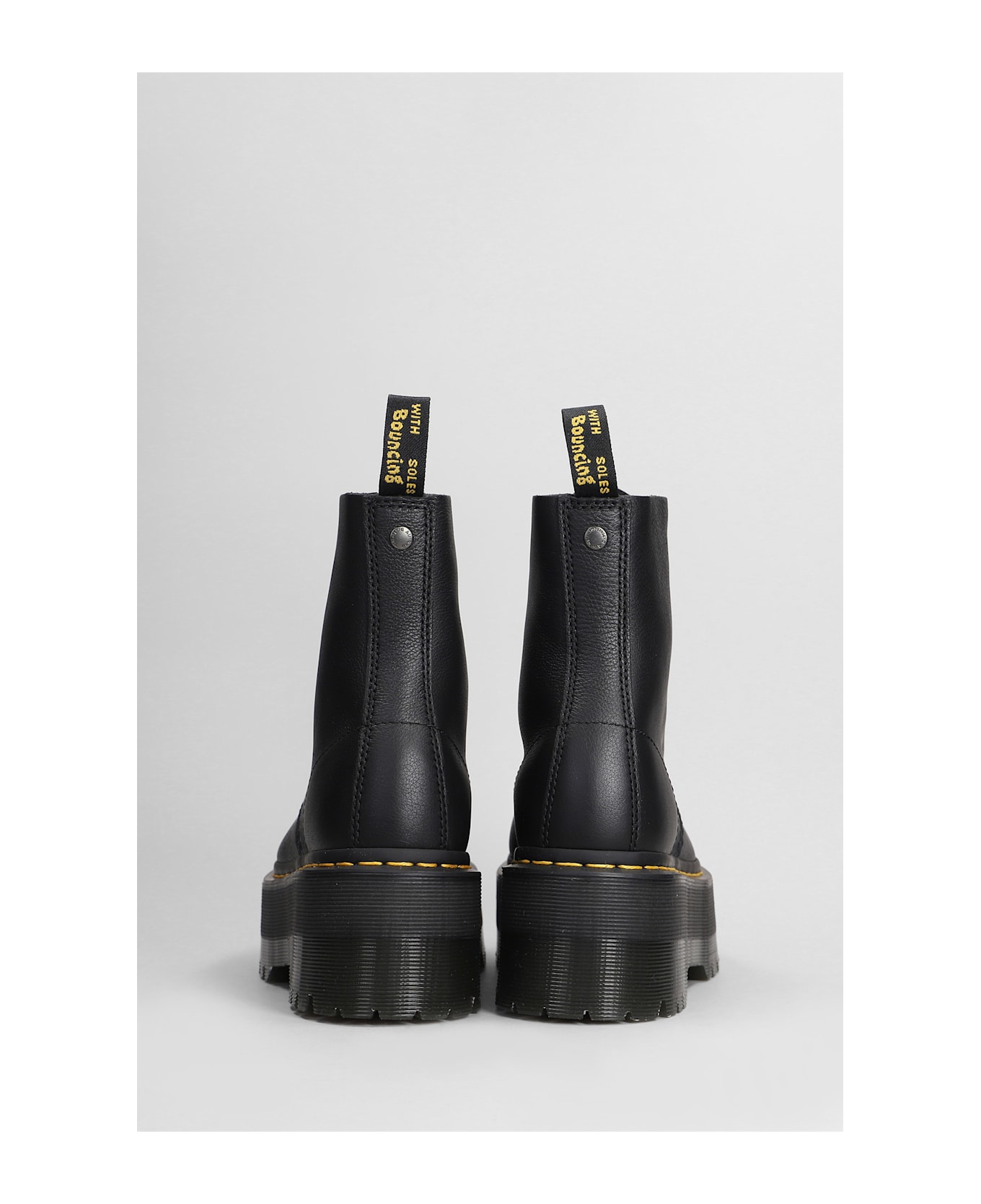 Dr. Martens 1460 Pascal Max Combat Boots In Black Leather - Black