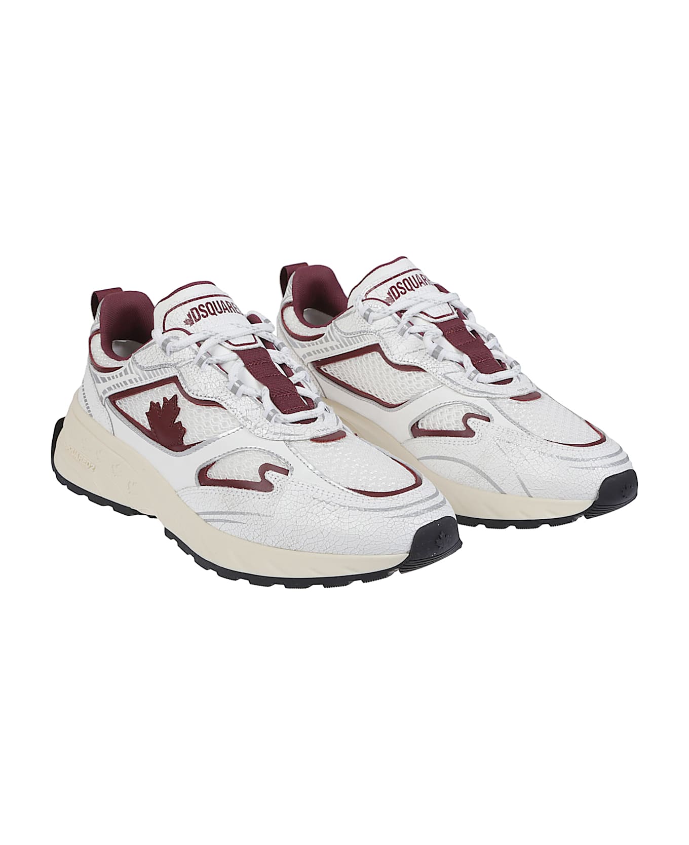 Dsquared2 Sprinter Lace-up Low Top Sneakers - Off White/vino