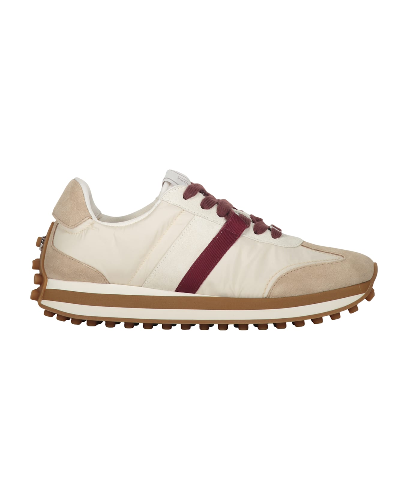 Ferragamo Fabric Low-top Sneakers - Ivory
