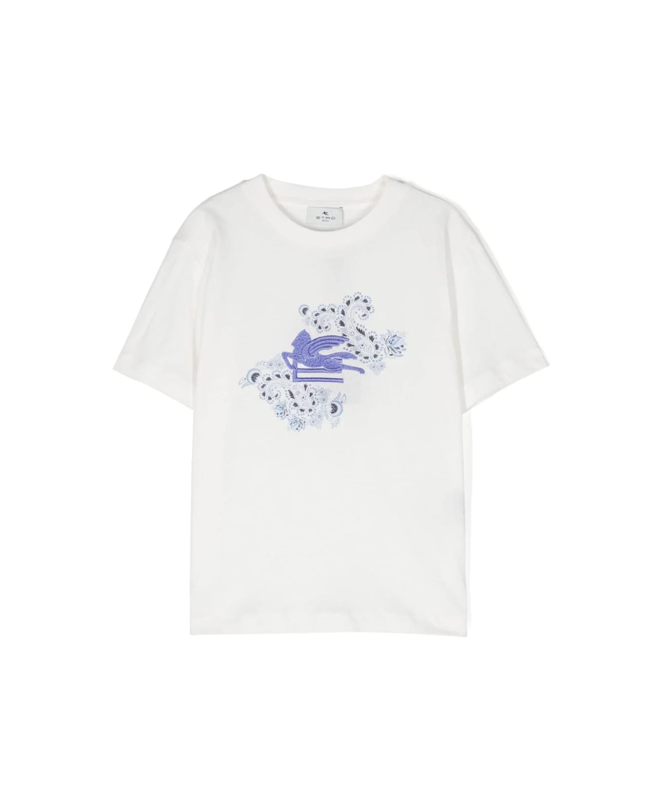 Etro T-shirt With Pegasus Motif - IVORY