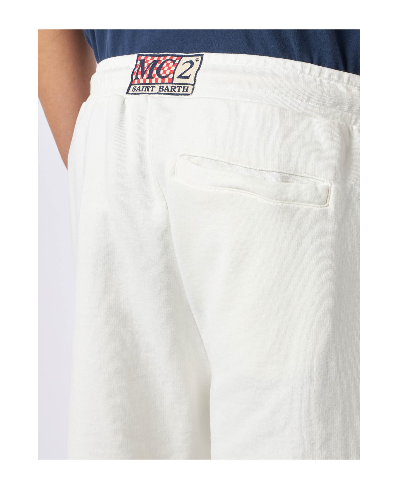 MC2 Saint Barth Man White Cotton Bermuda - WHITE
