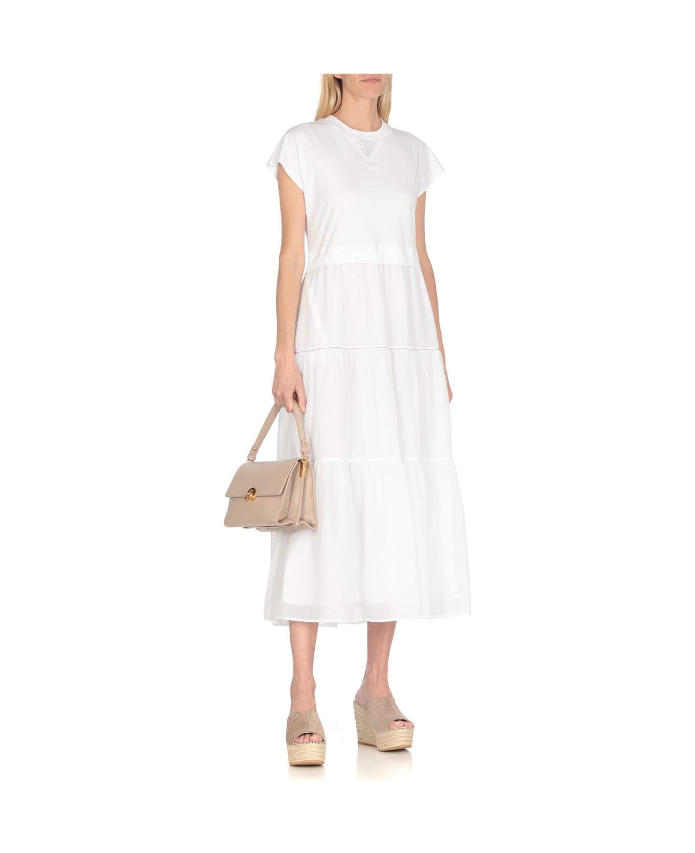 Peserico Cotton Midi Dress - Bianco