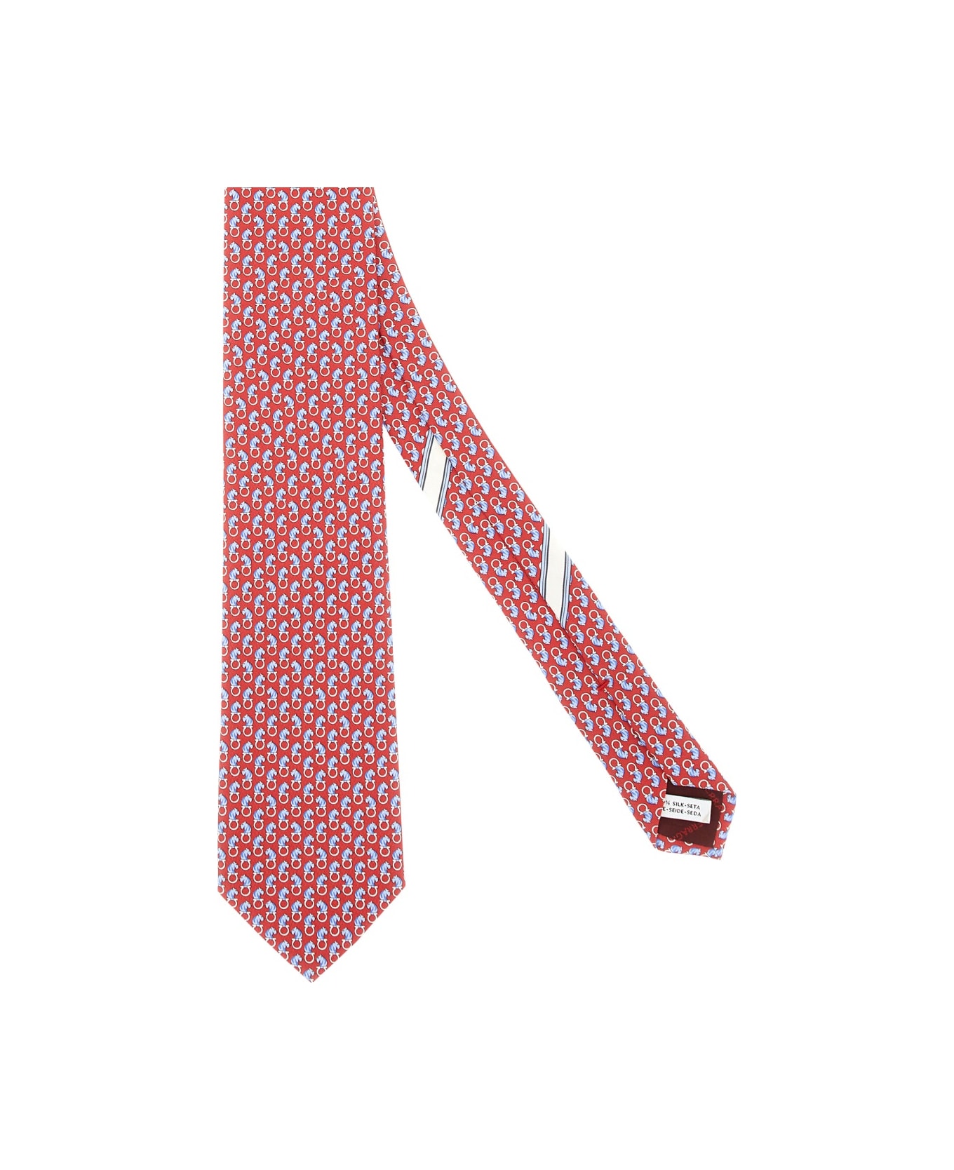 Ferragamo Feline Print Tie - RED