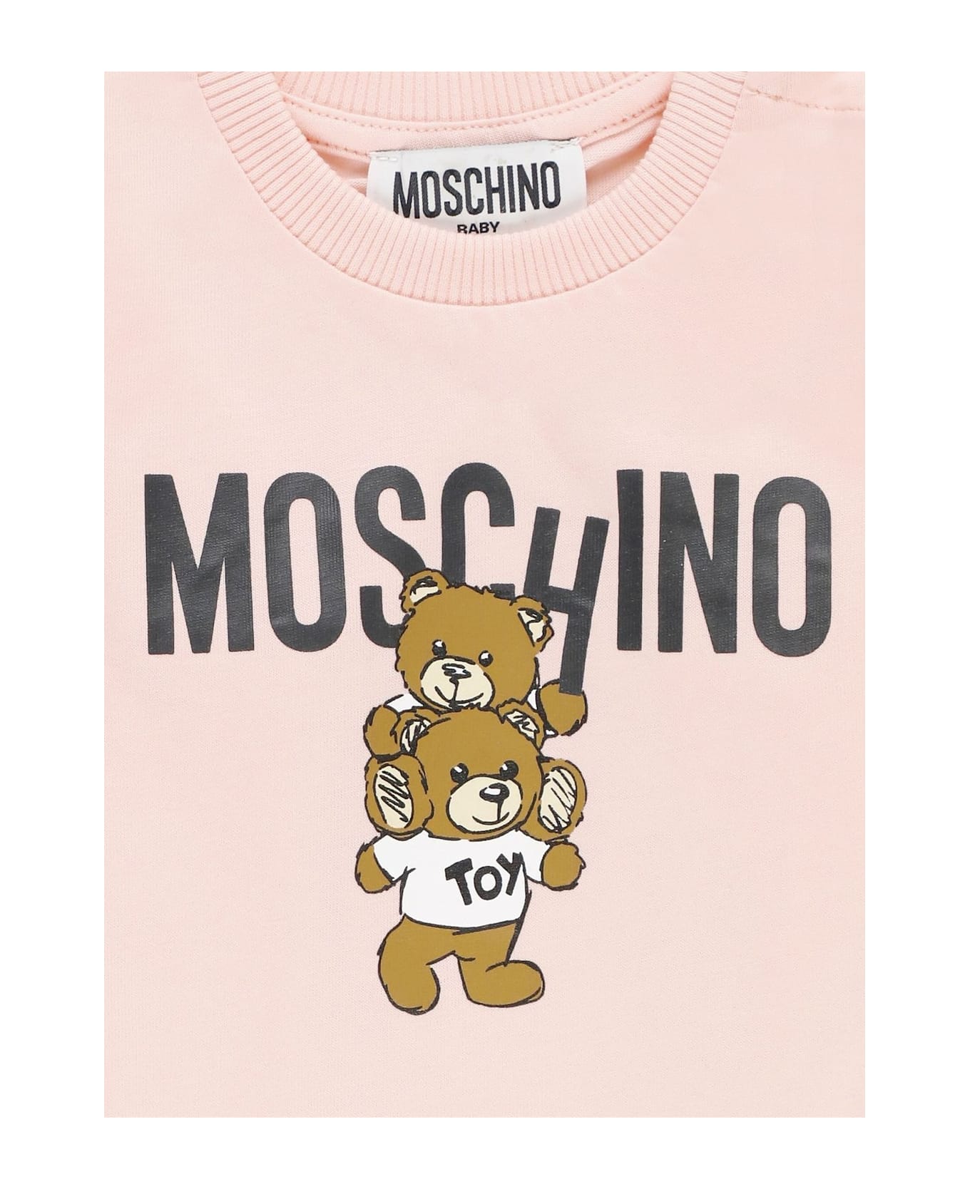 Moschino Bear Printed Crewneck T-shirt - PINK