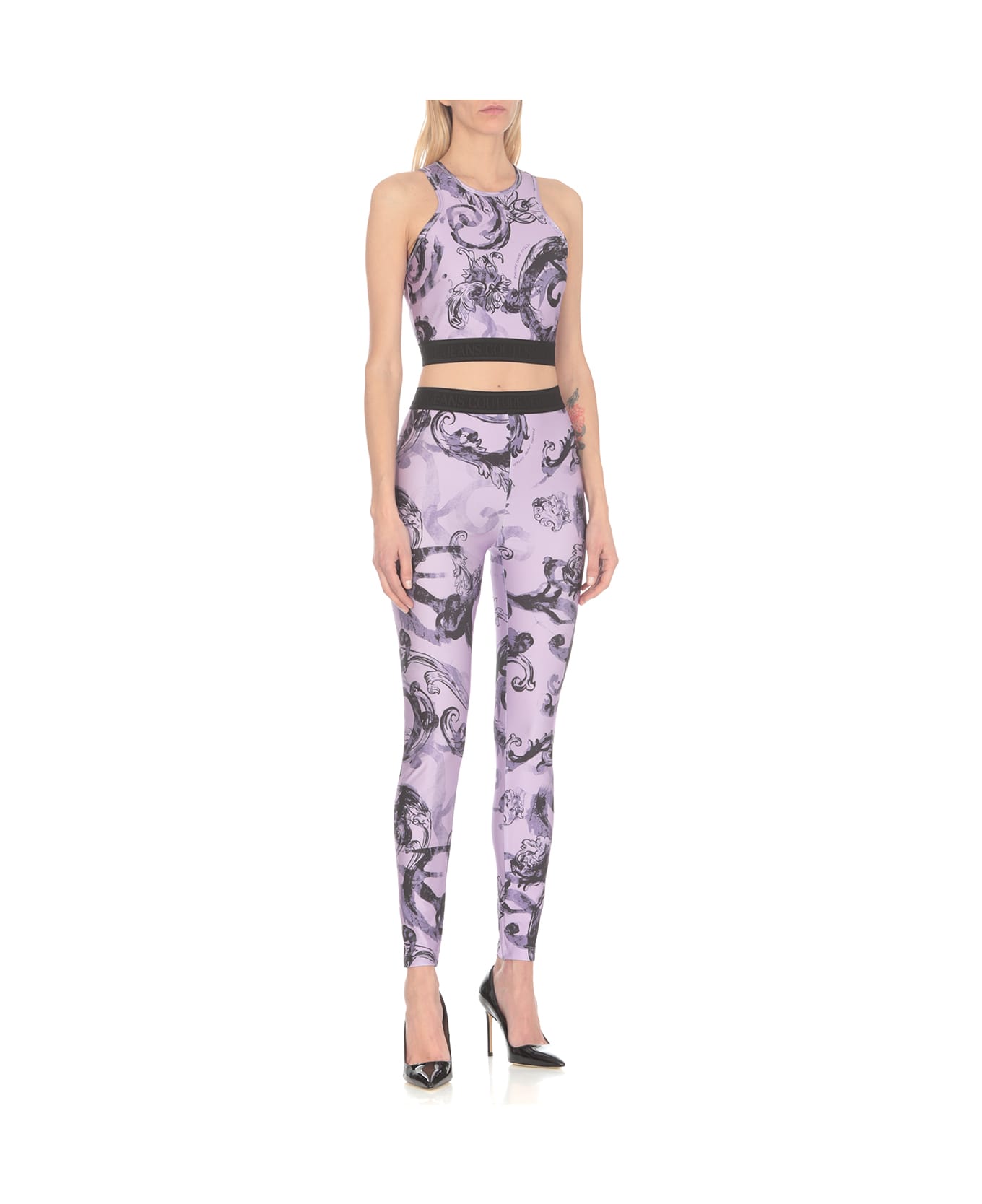 Versace Jeans Couture Watercolour Couture Top - Purple タンクトップ