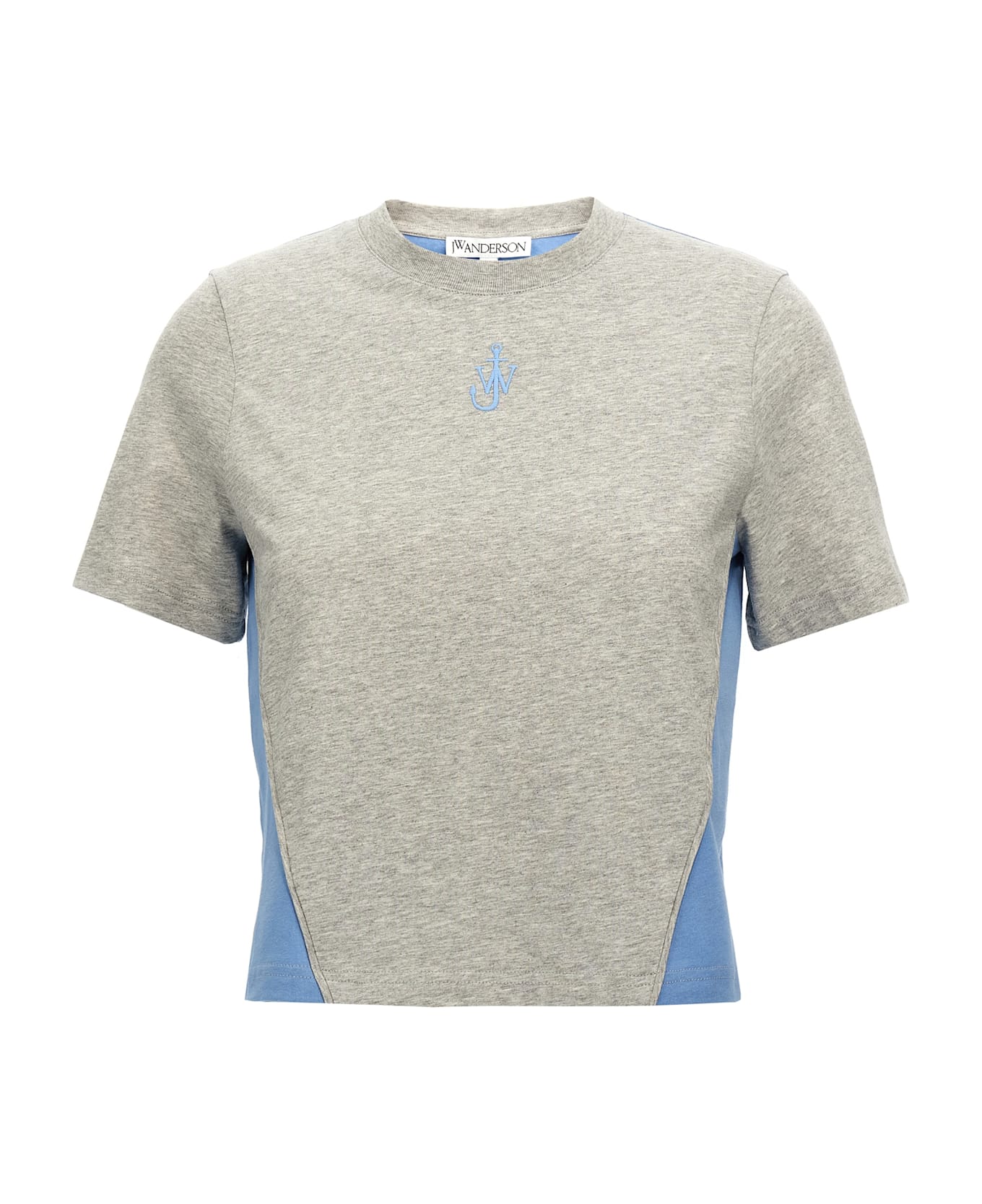 J.W. Anderson 
anchor Embroidery Pannelled Cropped
 T-shirt - Multicolor