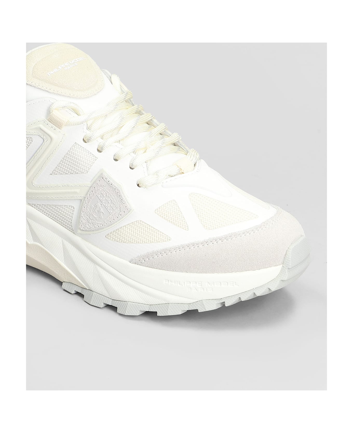 Philippe Model Rocx Low Sneakers In White Fabric - white