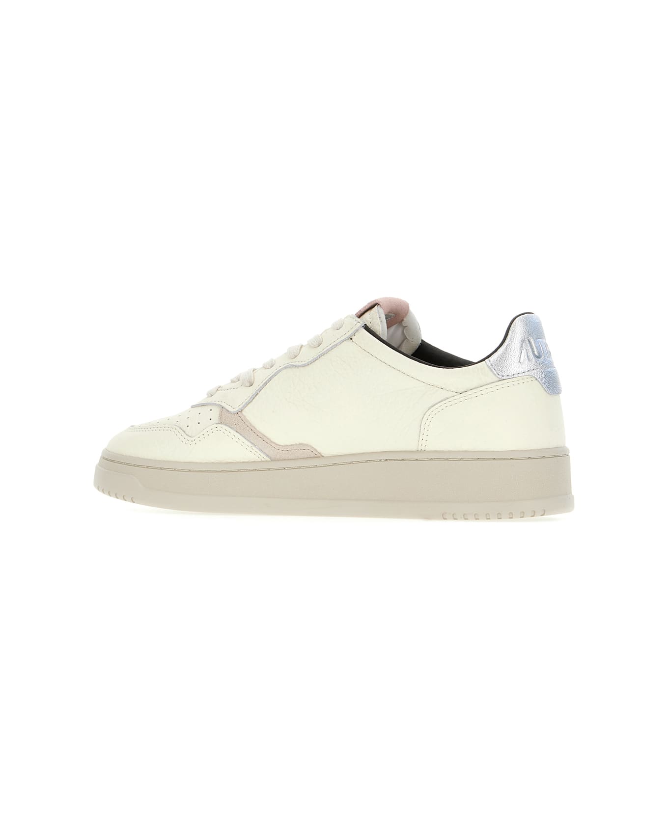 Autry White Leather Sneakers - SILVER BLACK POWDER GREY