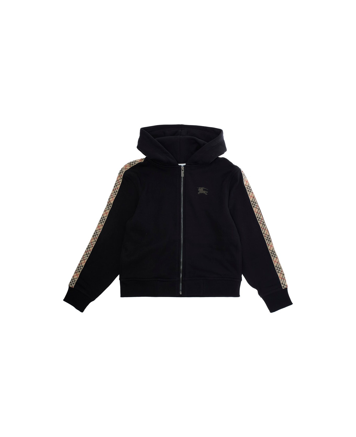 Burberry Black Hoodie With Equestrian Knight Motif On The Front In Cotton Boy - Black