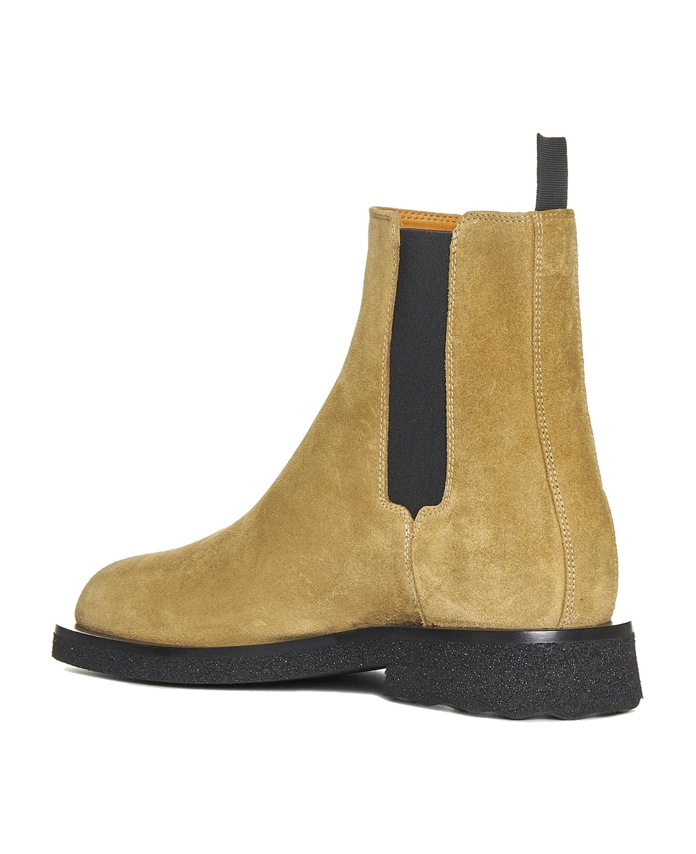 Off-White Suede Ankle Boots - Beige