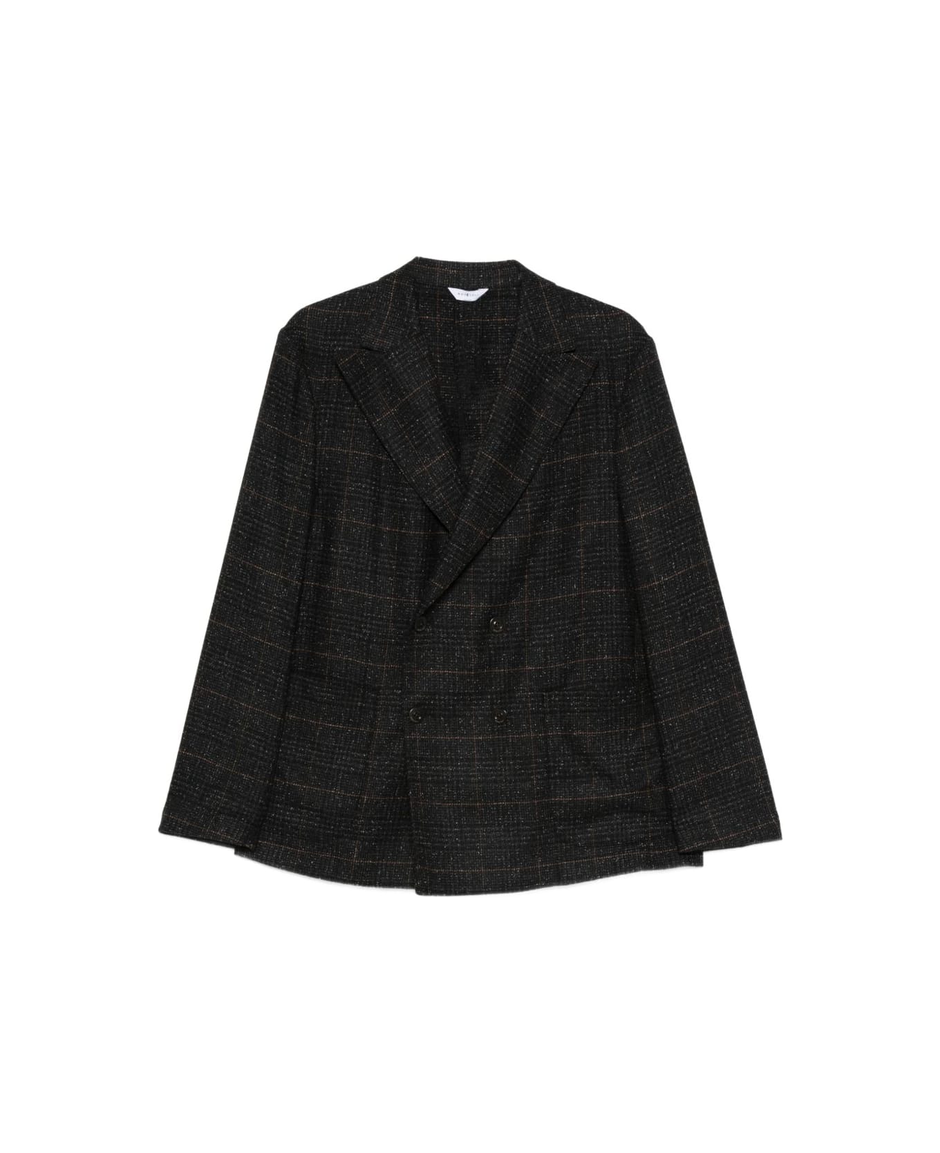 Boglioli Double-breasted Checked Jacket - Grey