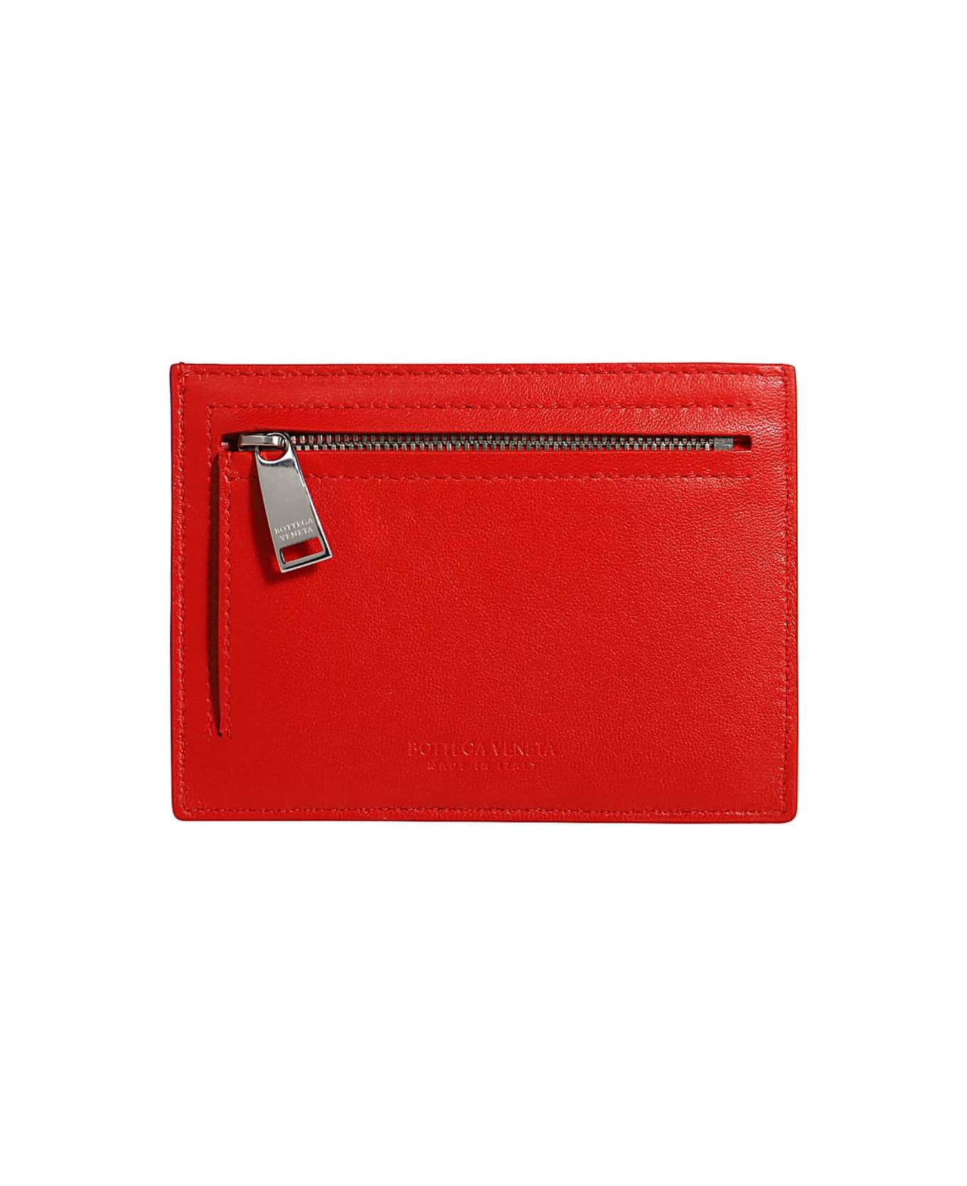 Bottega Veneta Leather Card Holder - red