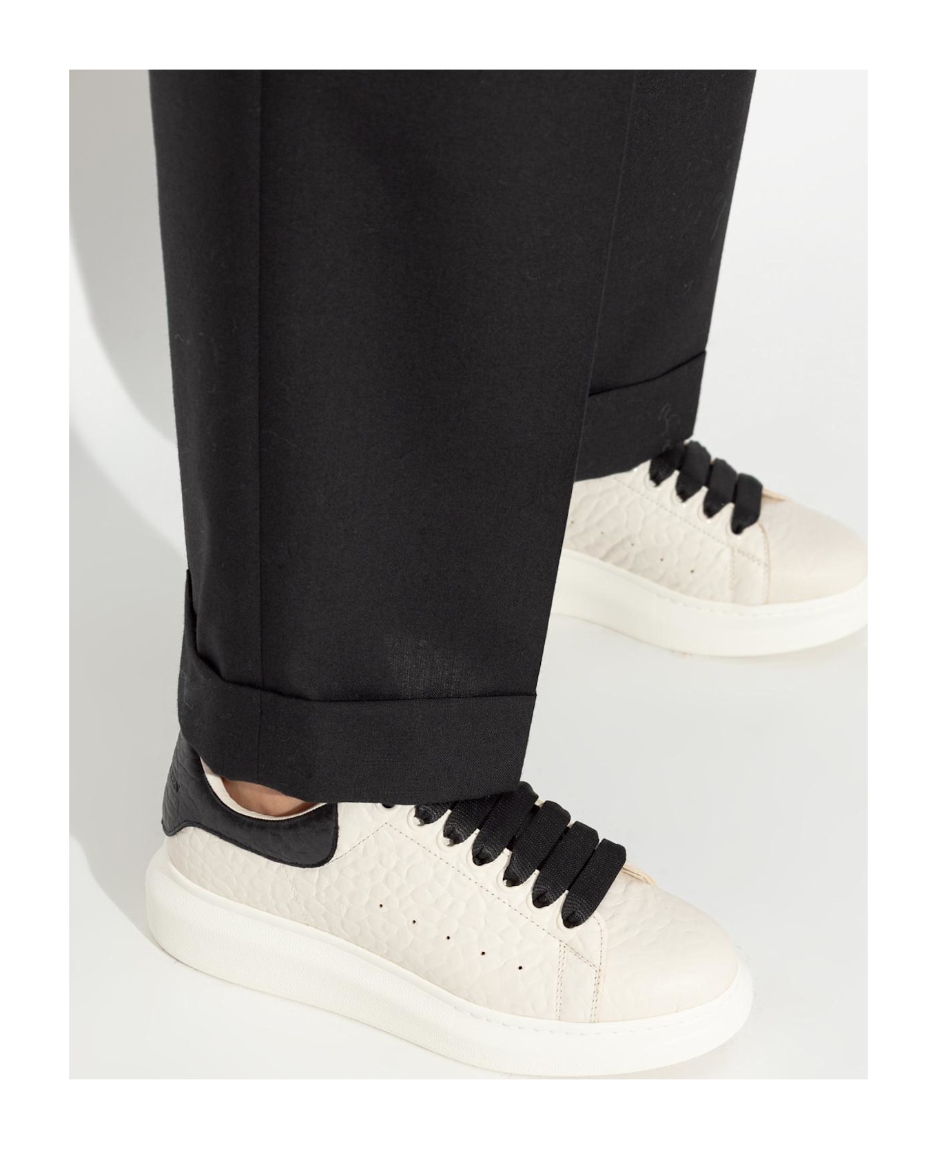 Alexander McQueen Leather Sports Shoes - OFFWHITEBLACK