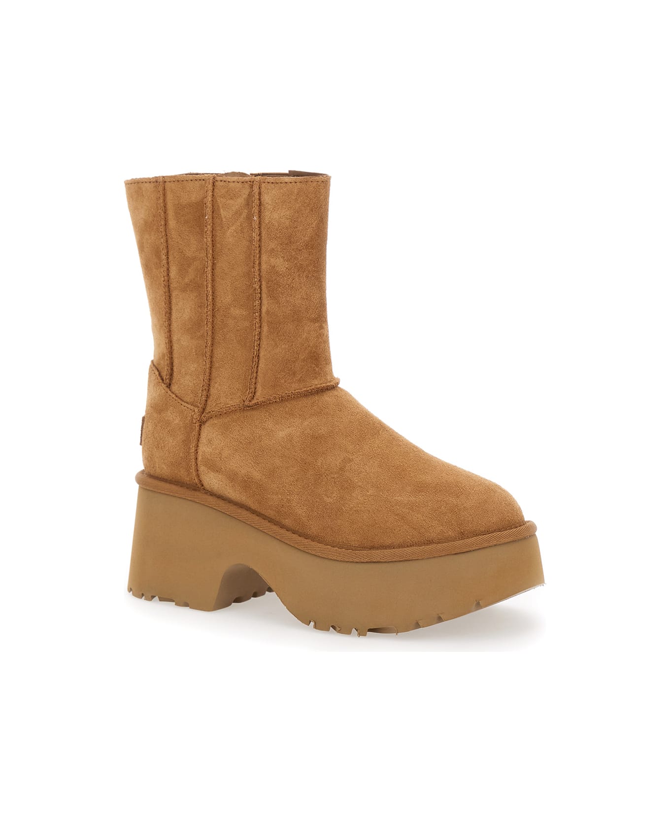 UGG Brown 
twin Seam New Heights
 Boots In Suede Woman - Beige