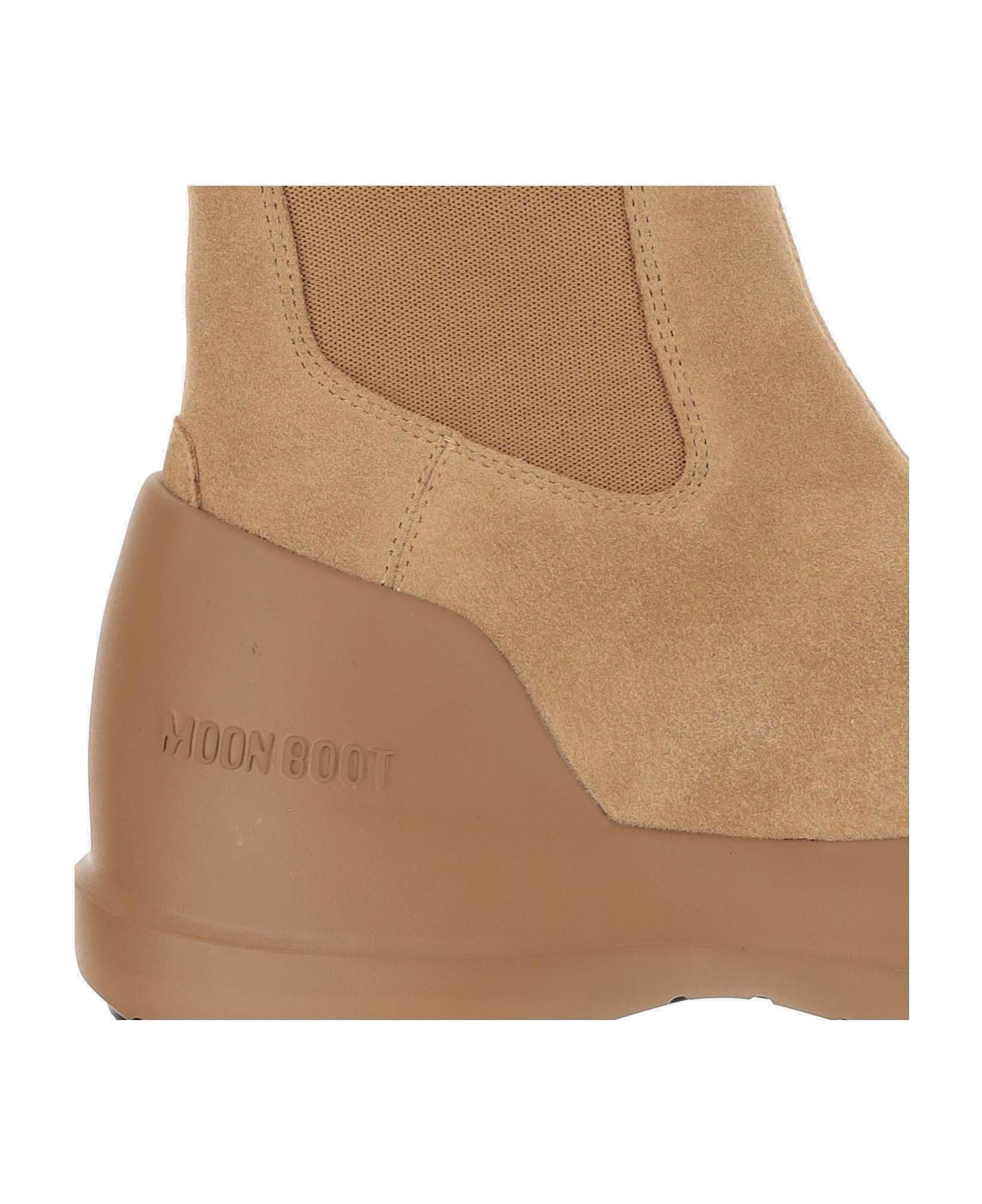 Moon Boot Luna Logo-printed Slip-on Boots - Sand