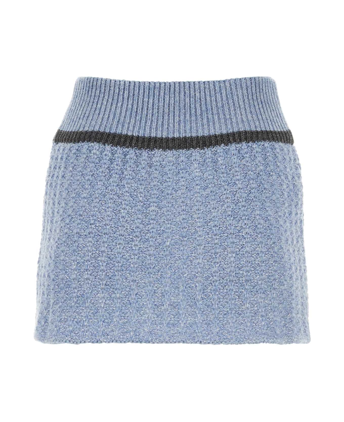 Cormio Cerulean Wool Blend Mini Skirt - BLUEPERVINCA スカート