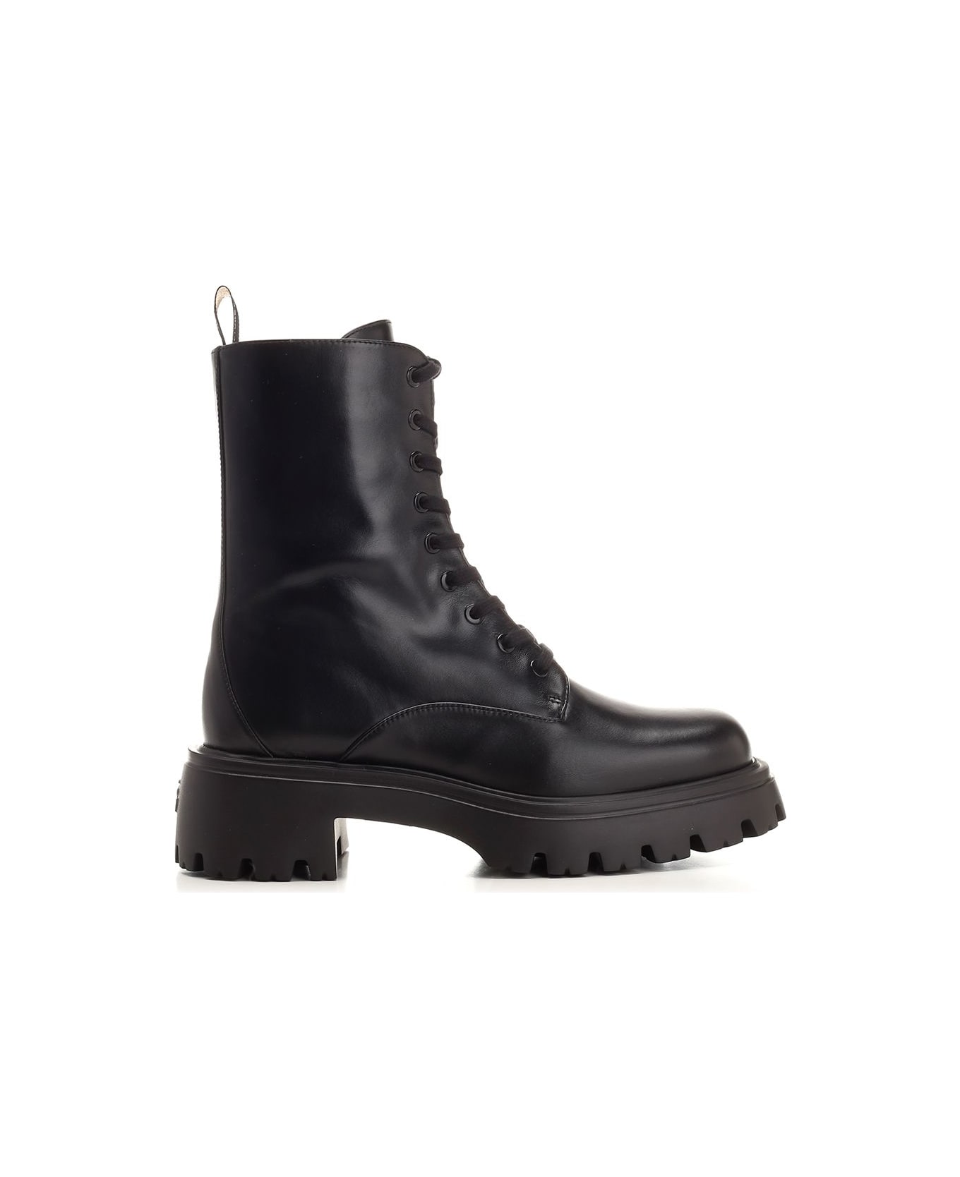 Stuart Weitzman "emerson" Leather Combat Boot - Black