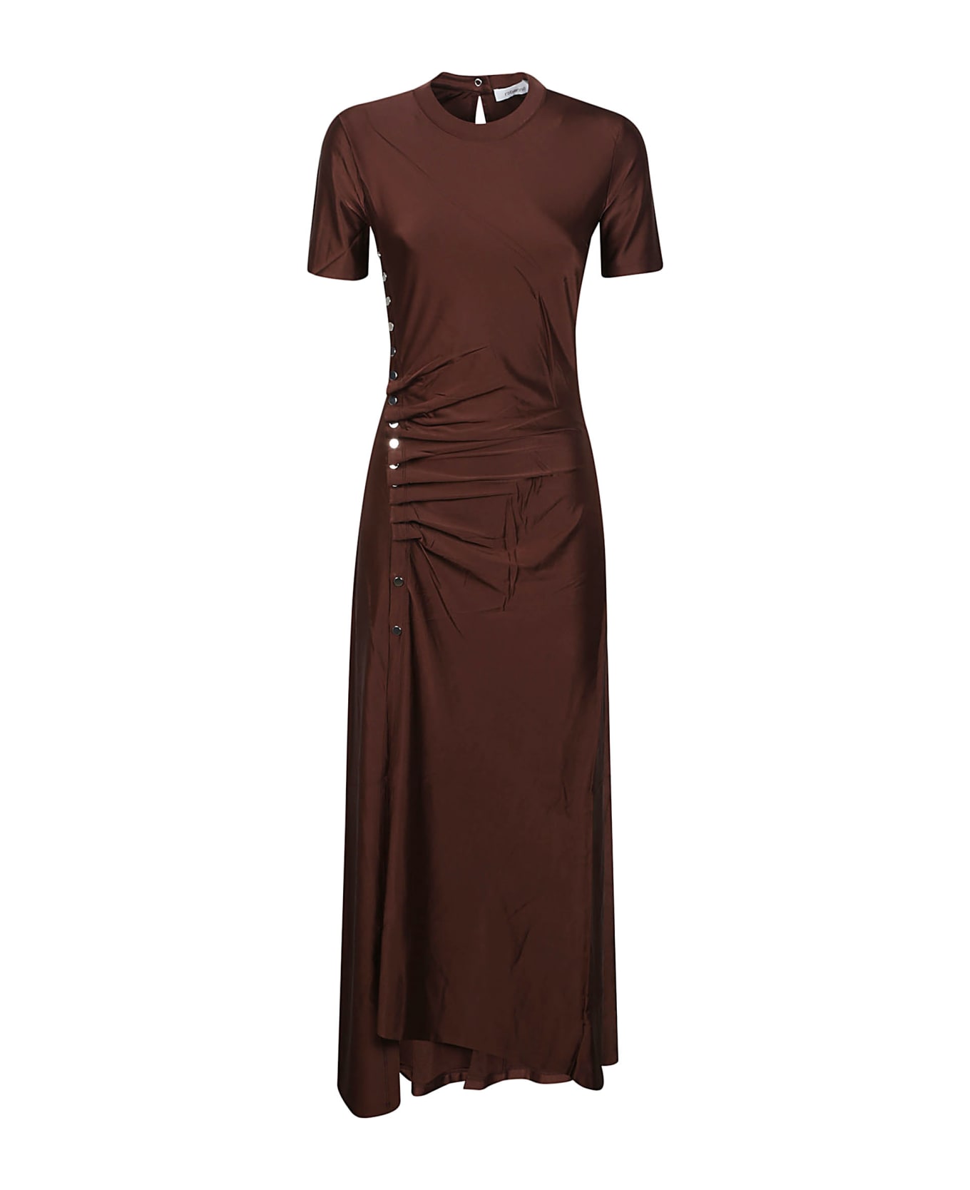 Paco Rabanne Short Sleeve Midi Dress - Chocolat ワンピース＆ドレス