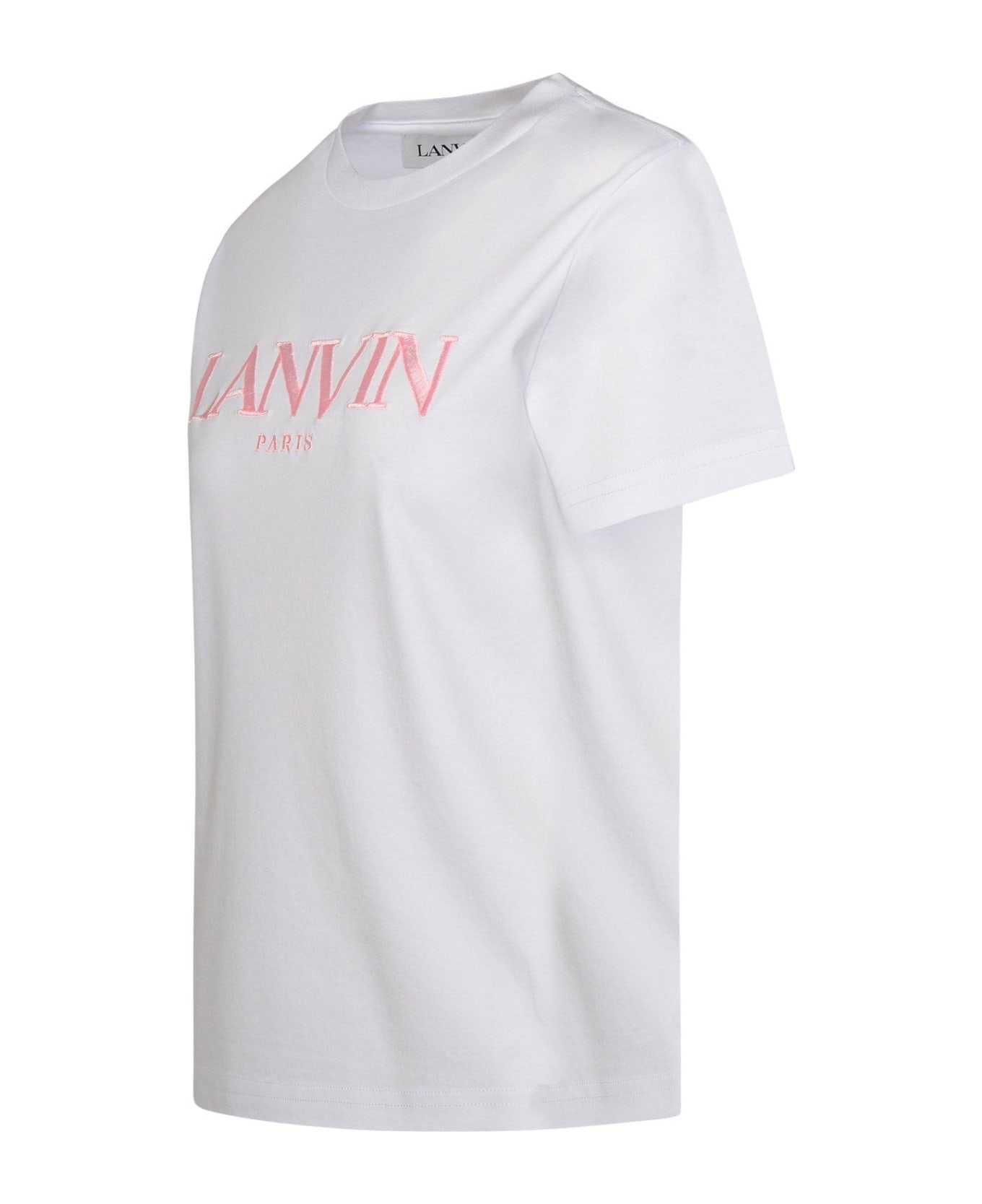 Lanvin Logo Embroidered Crewneck T-shirt - WHITE