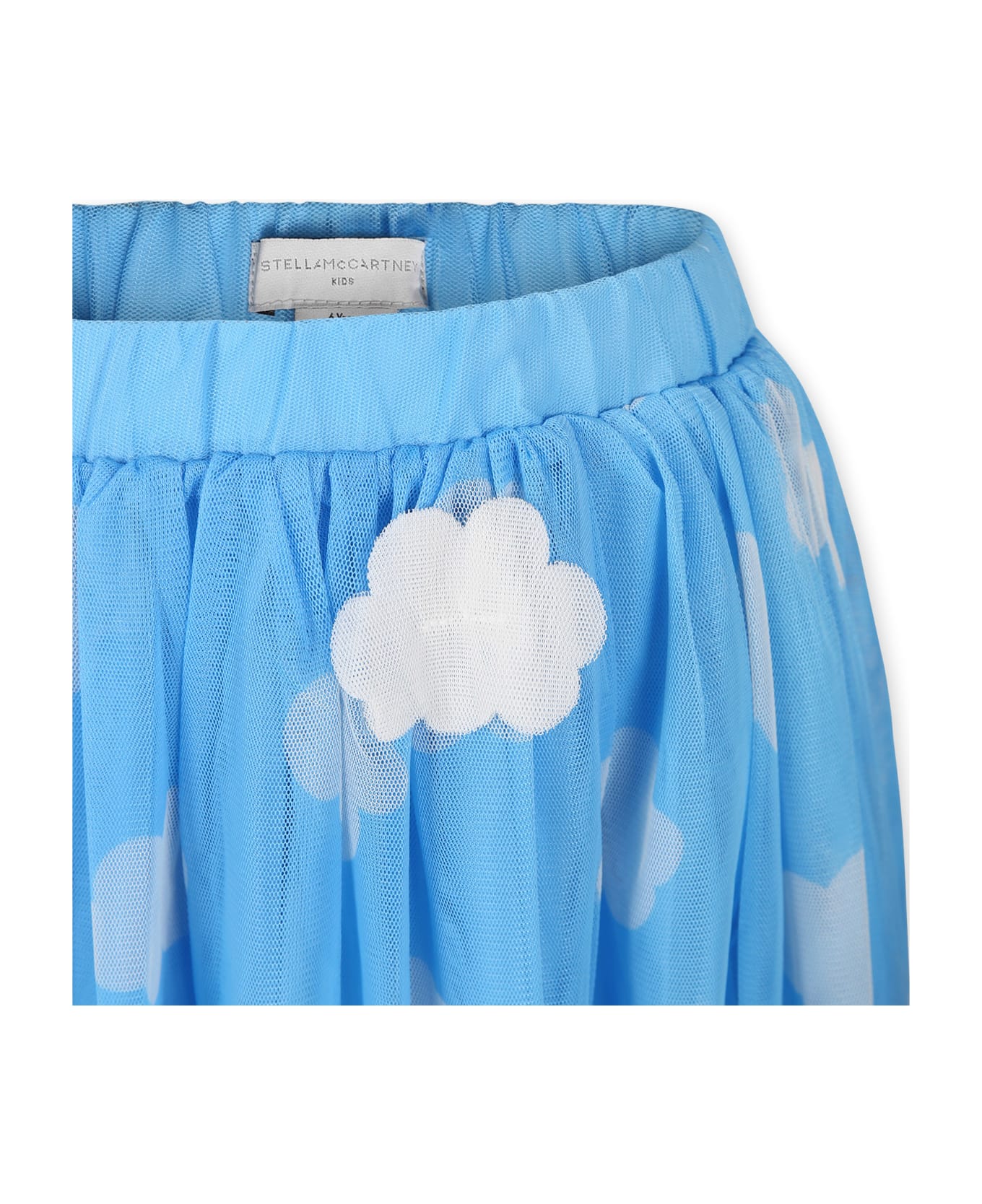 Stella McCartney Kids Light Blue Skirt For Girl With Clouds - Light Blue