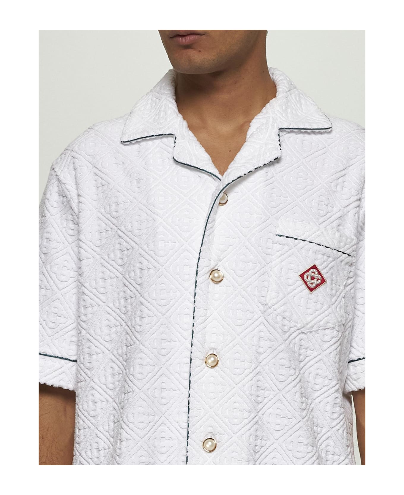 Casablanca White Monogram Terry Shirt - Bianco