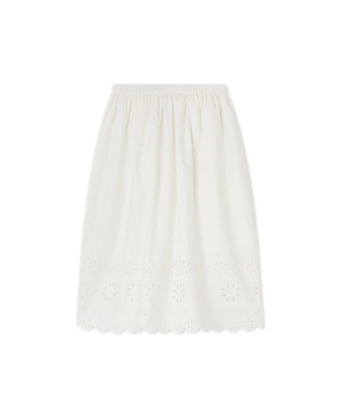 Bonpoint Milk White Flora Skirt - White
