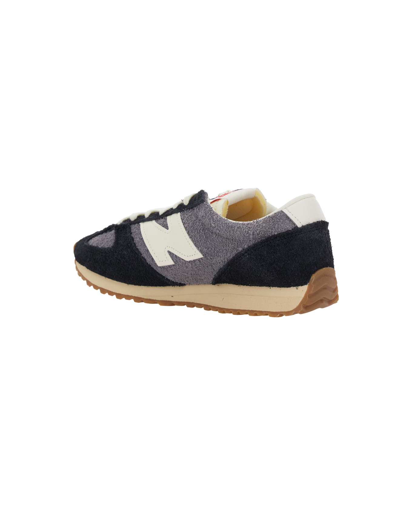 New Balance Black Low Top Sneakers With Logo Patch In Suede Unisex - Black スニーカー