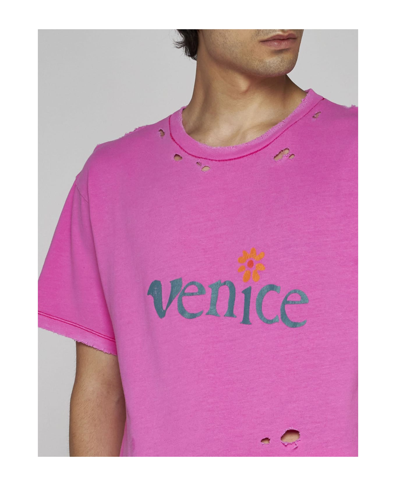 ERL Venice Cotton And Linen T-shirt - Pink シャツ