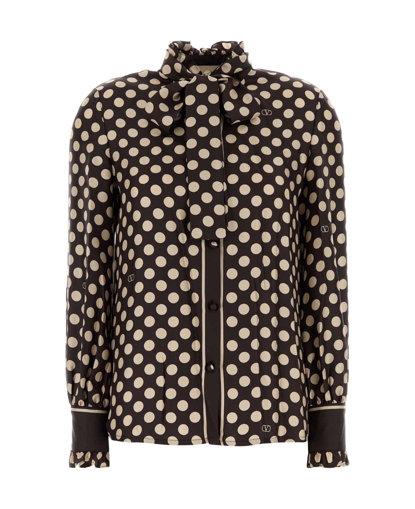 Valentino Garavani Printed Twill Shirt - MARRONECREMA